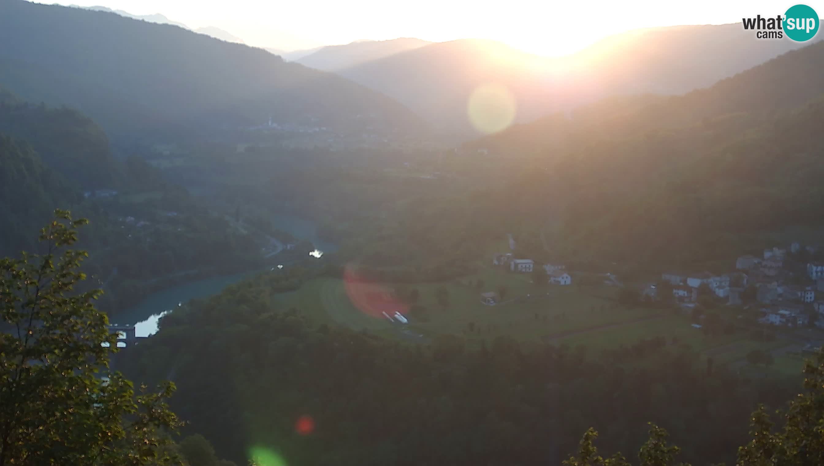 Live Webcam Kanal ob Soči – Blick auf den Fluss Soča, Ajba, Bodrež und Ročinj