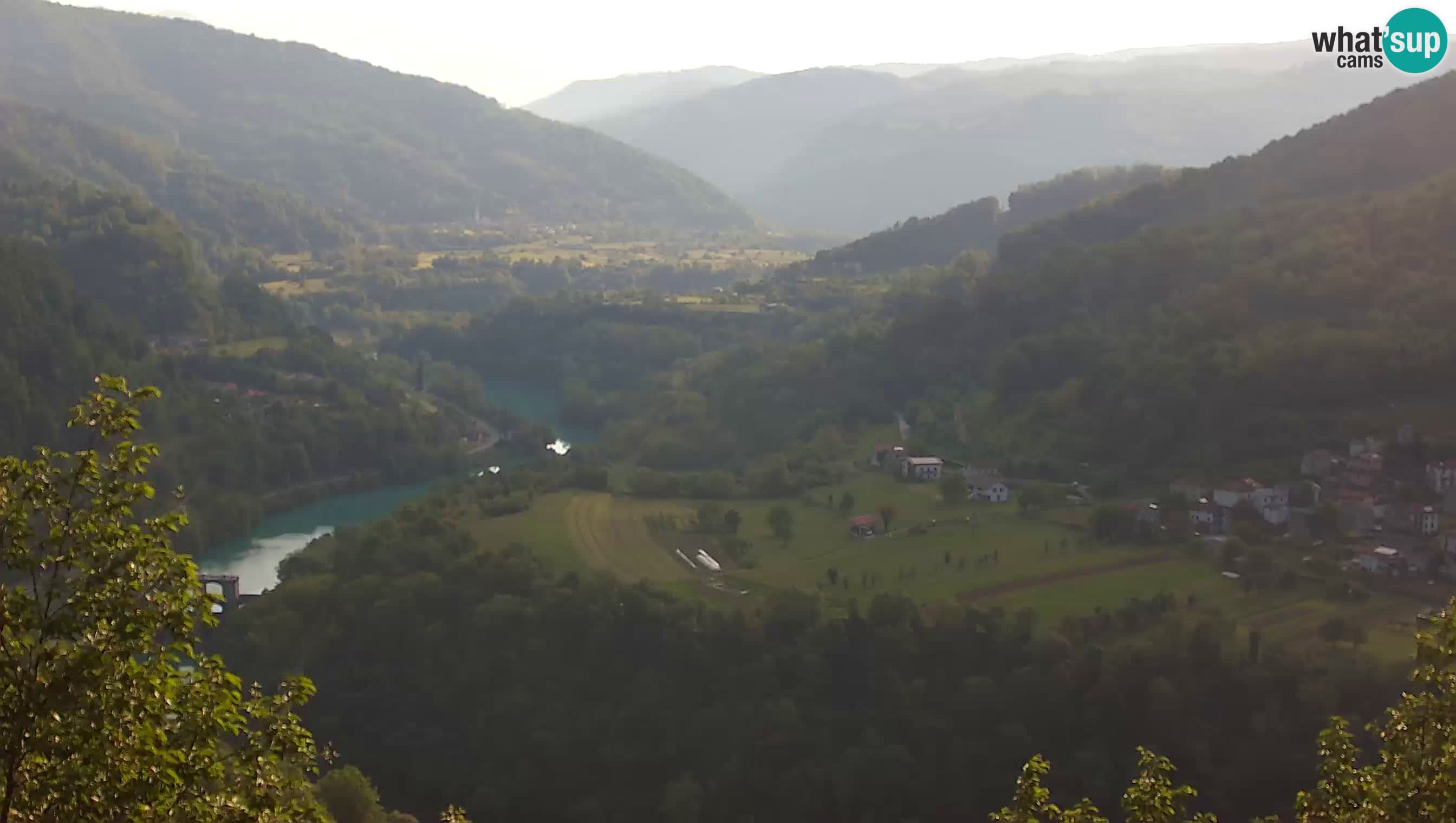 Live Webcam Kanal ob Soči – Blick auf den Fluss Soča, Ajba, Bodrež und Ročinj