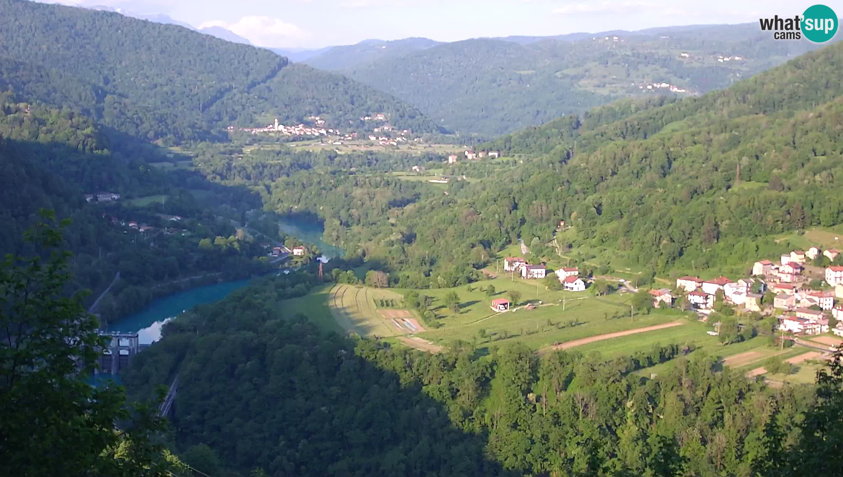 Live Webcam Kanal ob Soči – Vista sul fiume Isonzo, Ajba, Bodrež e Ročinj
