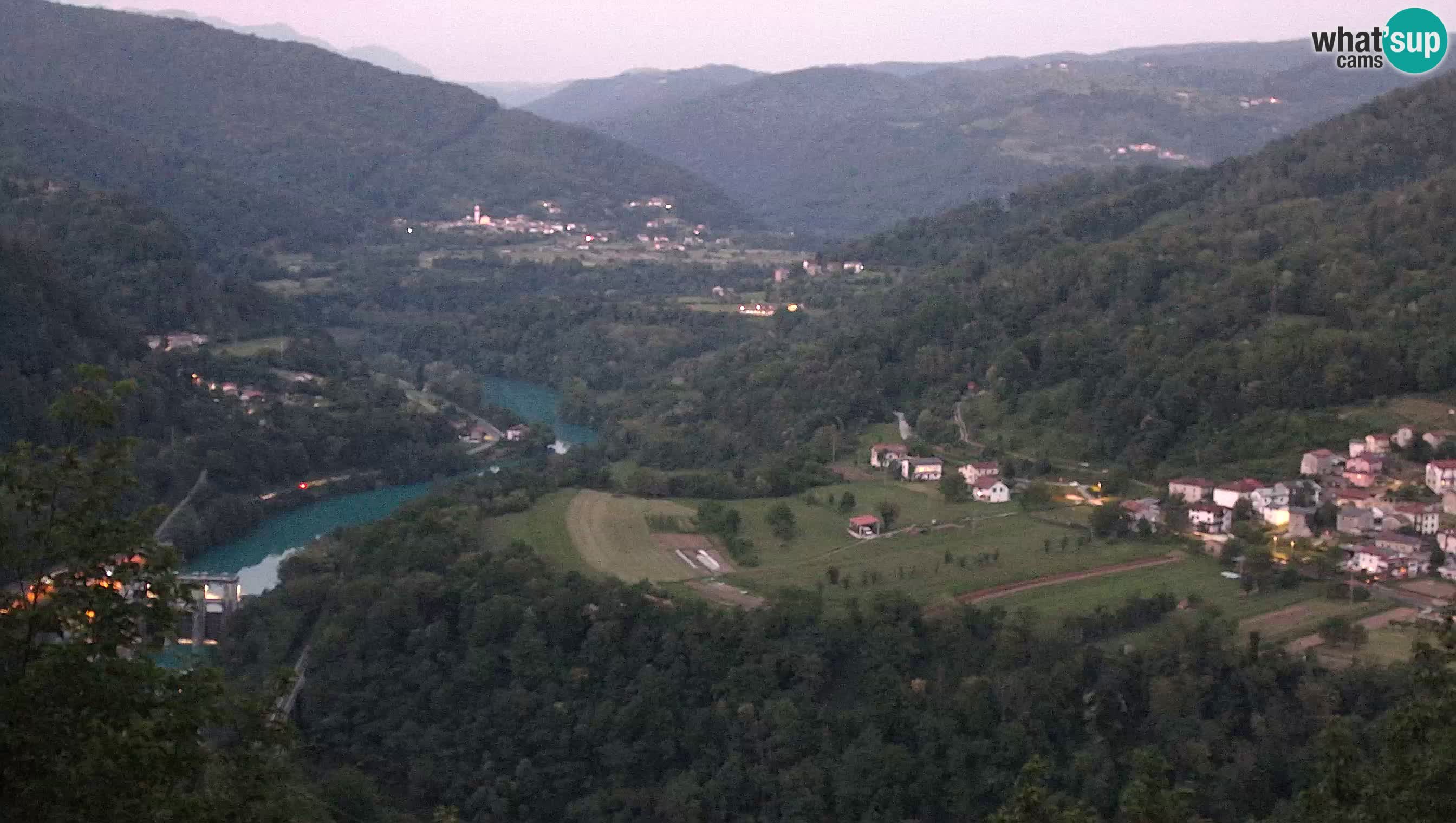 Live Webcam Kanal ob Soči – Vista sul fiume Isonzo, Ajba, Bodrež e Ročinj