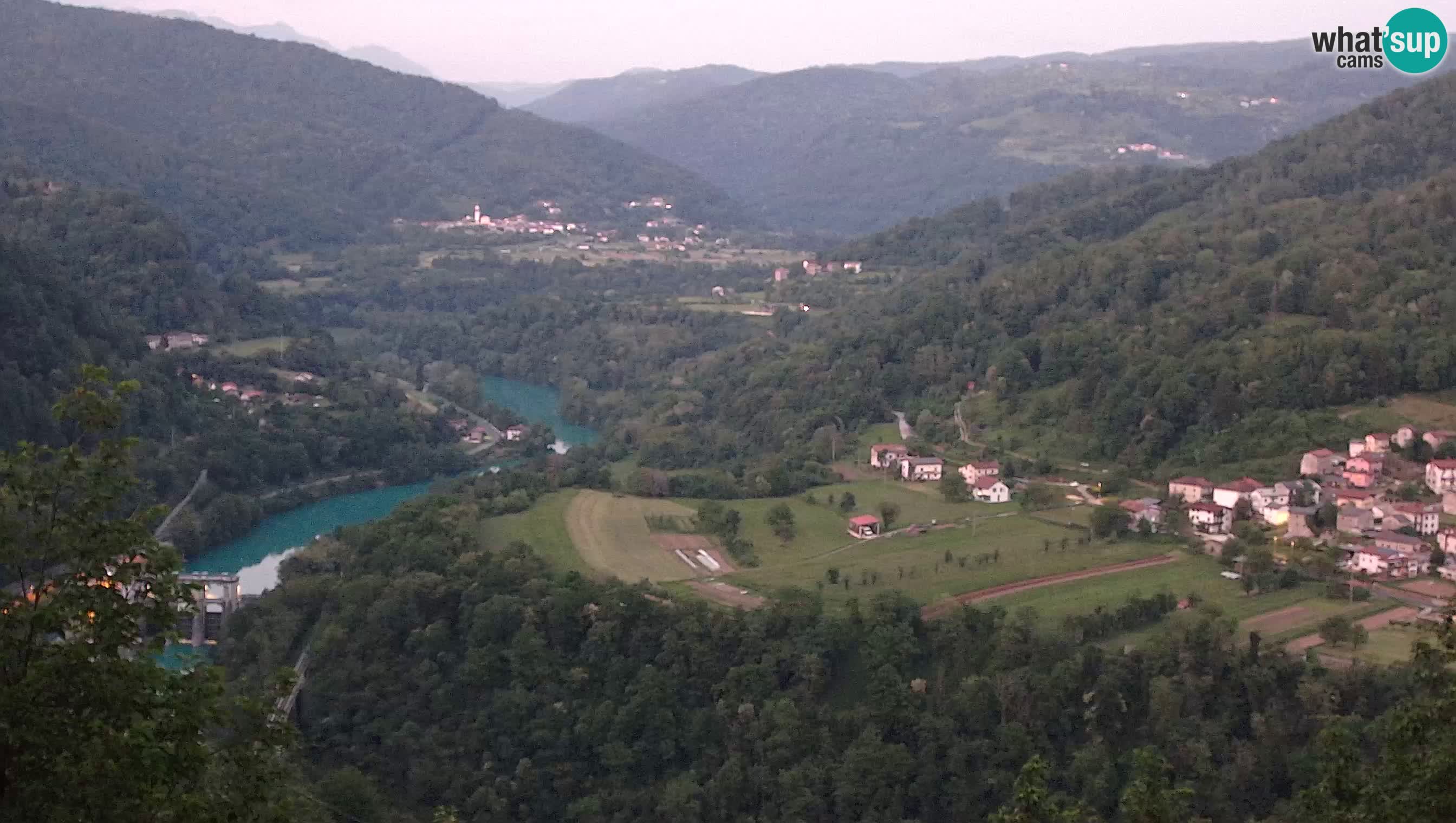 Live Webcam Kanal ob Soči – View to Soča river, Ajba, Bodrež and Ročinj