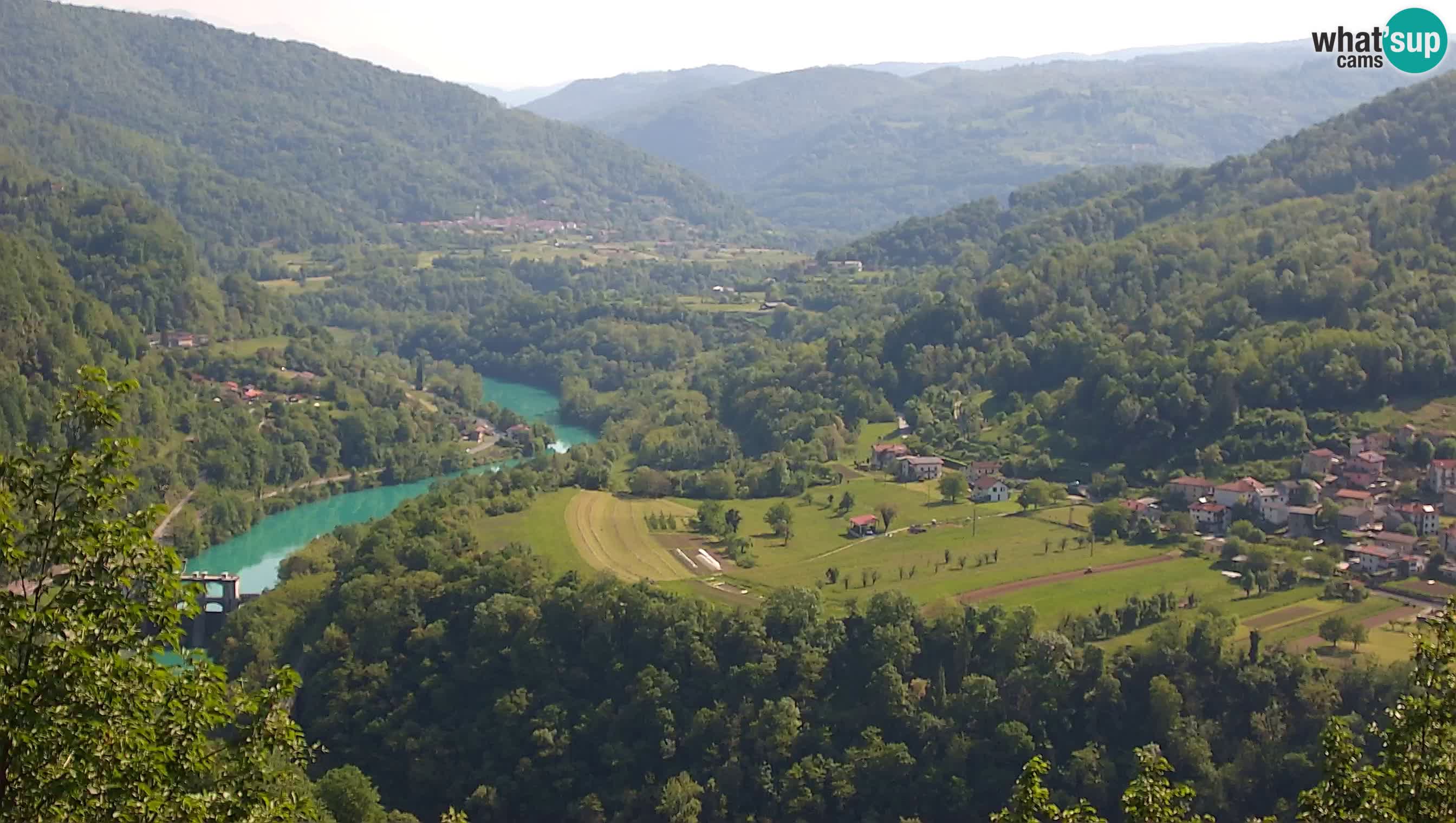 Live Webcam Kanal ob Soči – Vista sul fiume Isonzo, Ajba, Bodrež e Ročinj