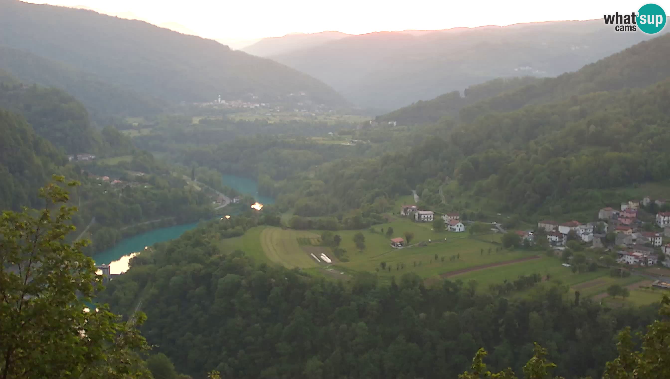 Live Webcam Kanal ob Soči – Blick auf den Fluss Soča, Ajba, Bodrež und Ročinj