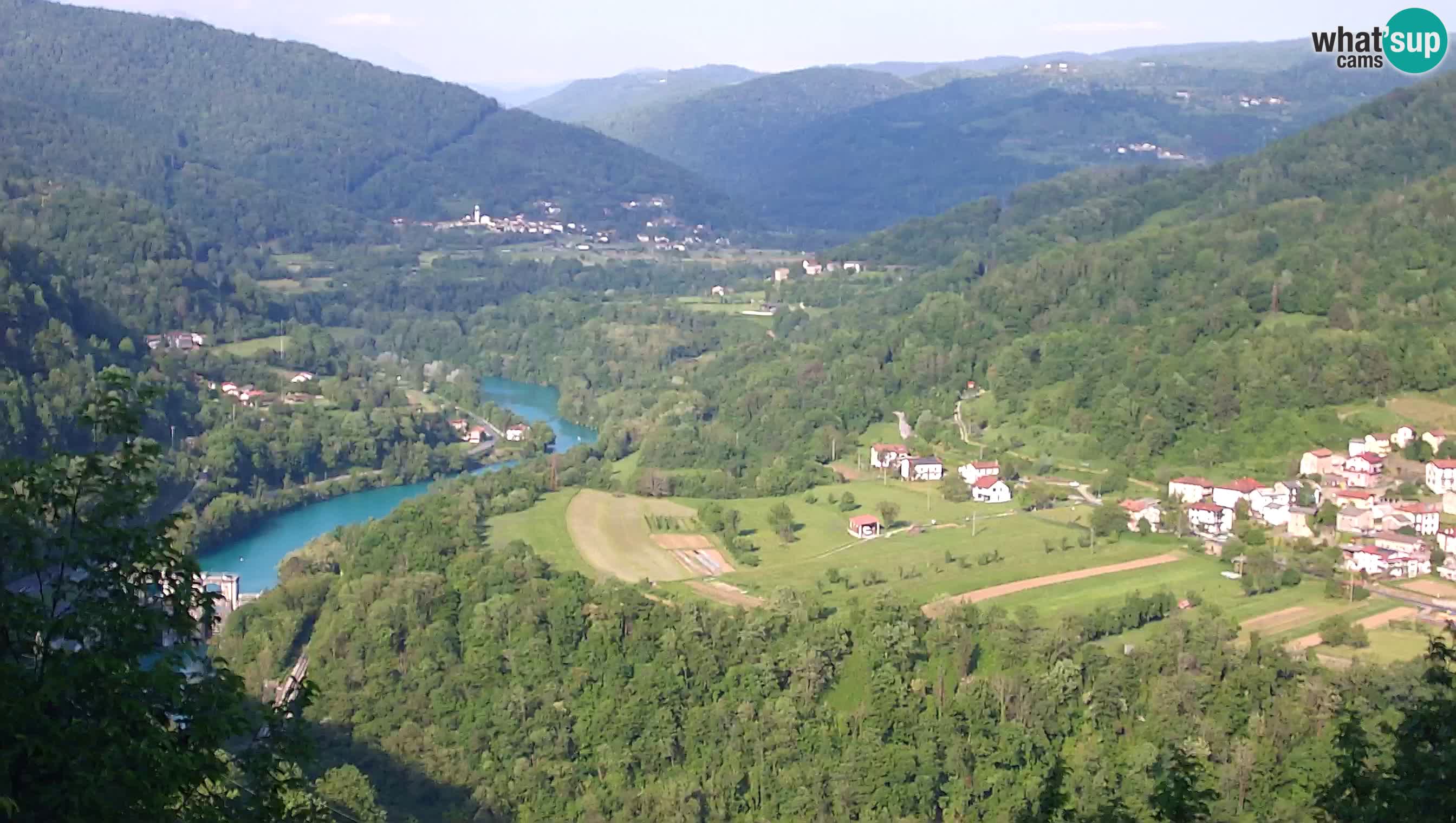 Live Webcam Kanal ob Soči – View to Soča river, Ajba, Bodrež and Ročinj