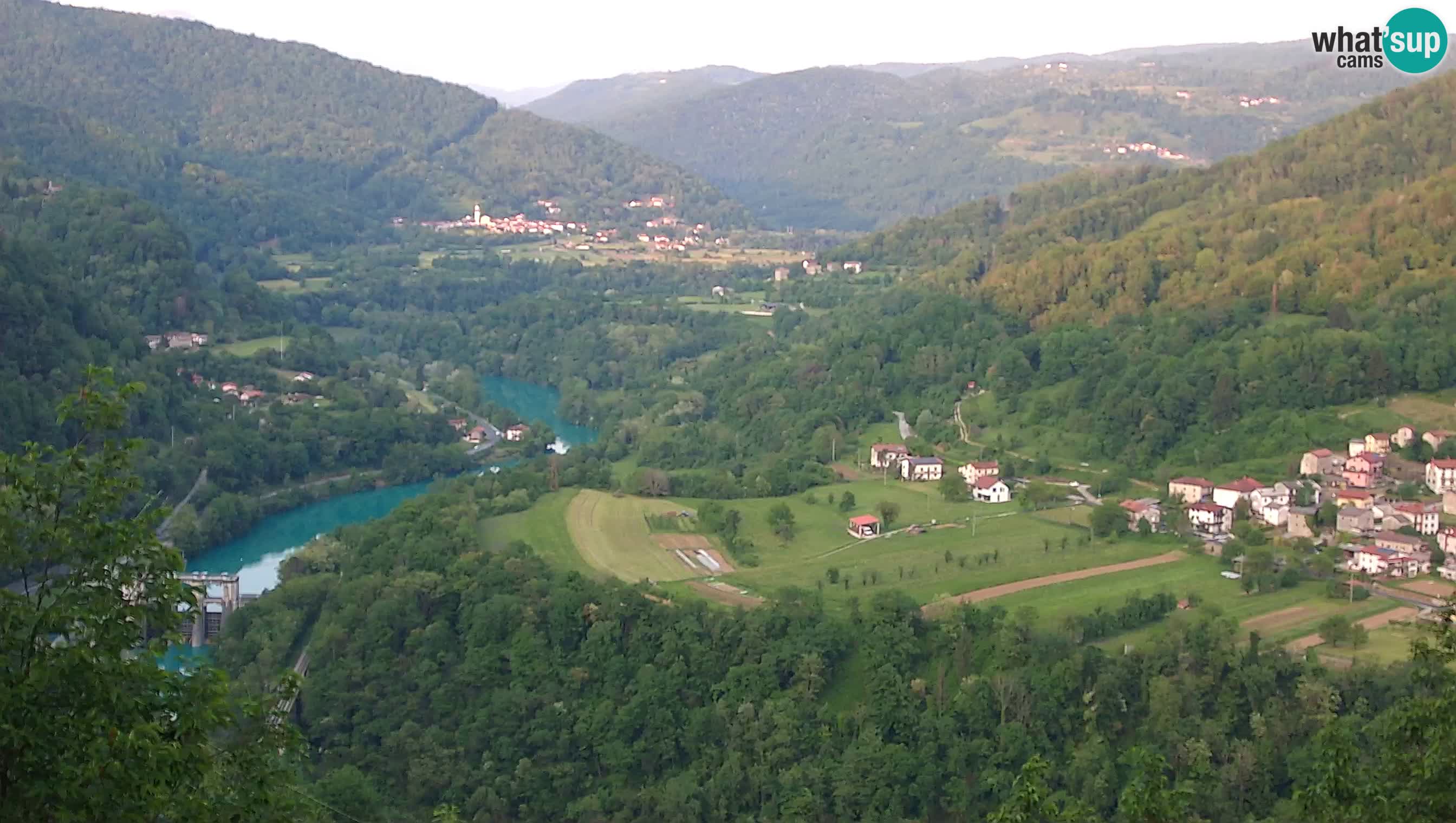 Live Webcam Kanal ob Soči – Vue sur la rivière Soča, Ajba, Bodrež et Ročinj