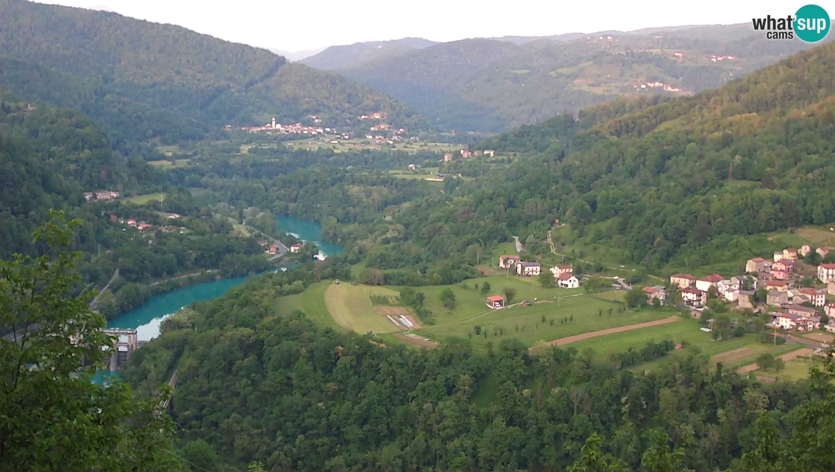 Live Webcam Kanal ob Soči – Vue sur la rivière Soča, Ajba, Bodrež et Ročinj