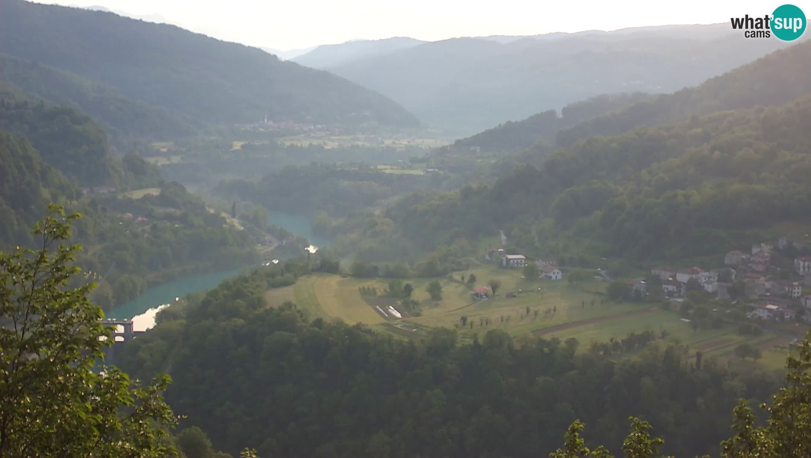 Live Webcam Kanal ob Soči – Vue sur la rivière Soča, Ajba, Bodrež et Ročinj
