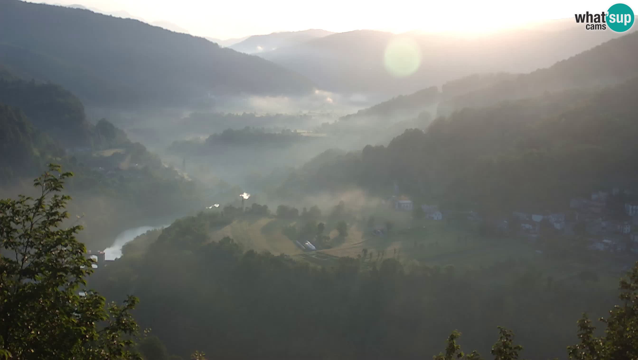 Live Webcam Kanal ob Soči – Vue sur la rivière Soča, Ajba, Bodrež et Ročinj