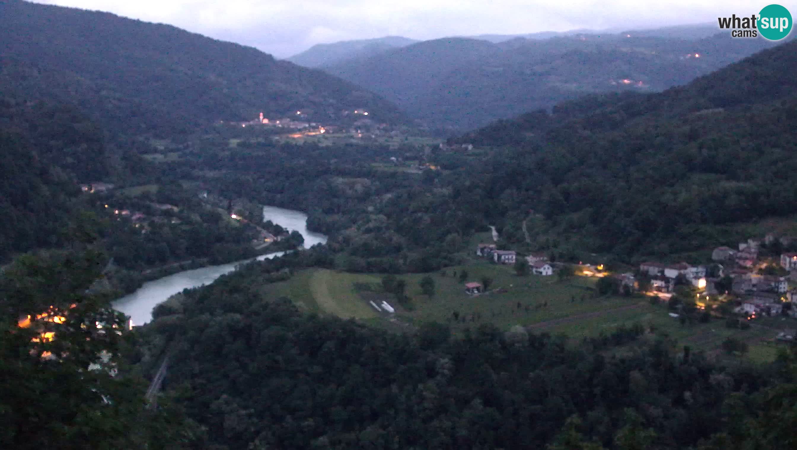 Live Webcam Kanal ob Soči – Vue sur la rivière Soča, Ajba, Bodrež et Ročinj