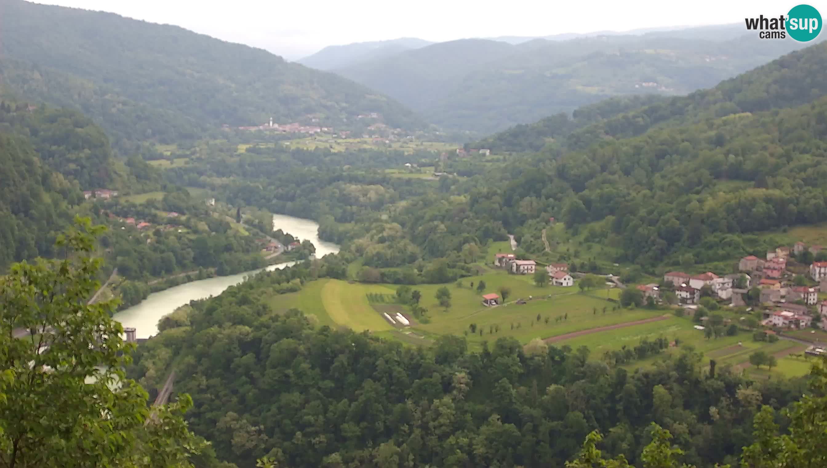 Live Webcam Kanal ob Soči – Vue sur la rivière Soča, Ajba, Bodrež et Ročinj