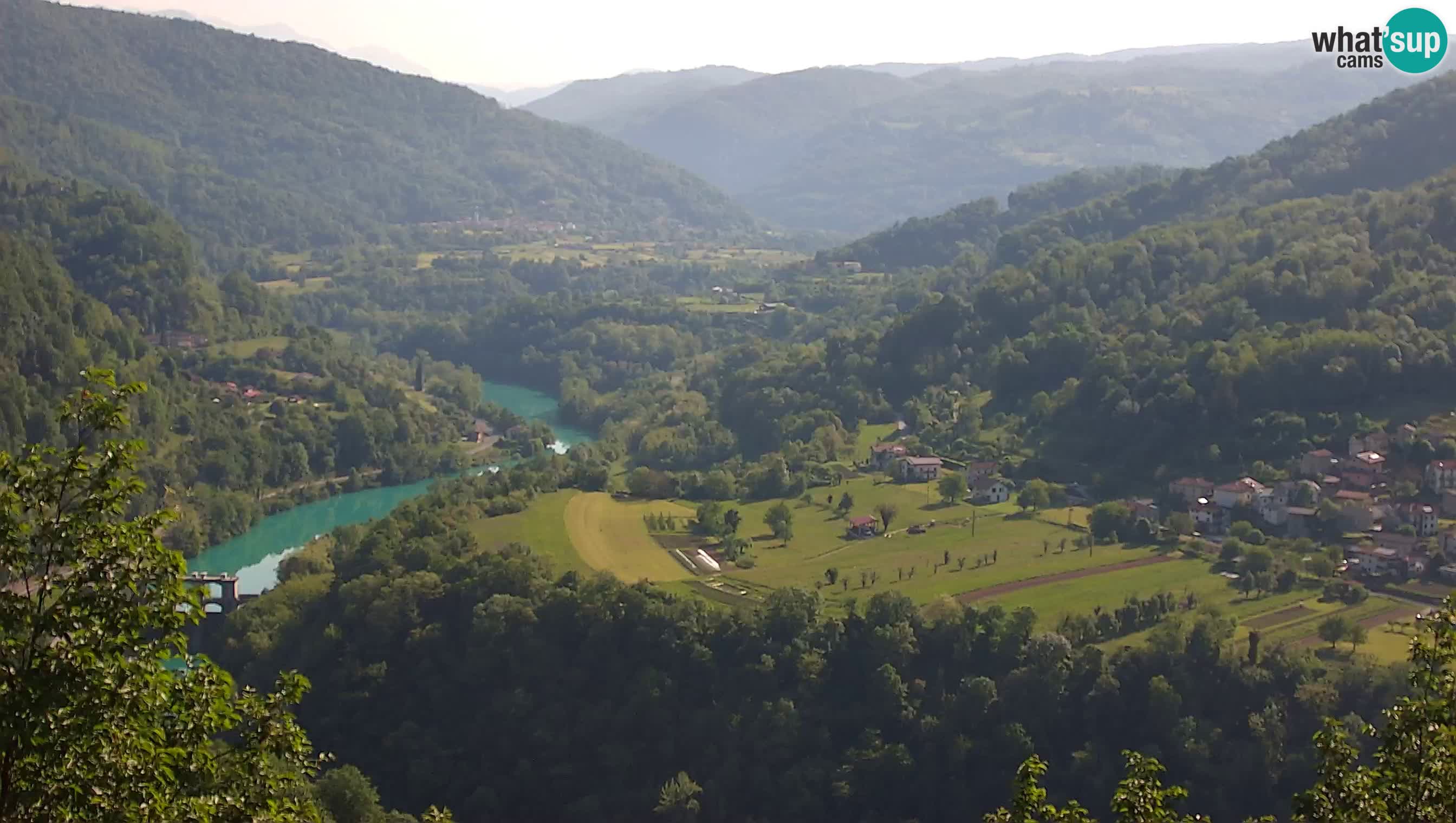 Live Webcam Kanal ob Soči – Vista sul fiume Isonzo, Ajba, Bodrež e Ročinj