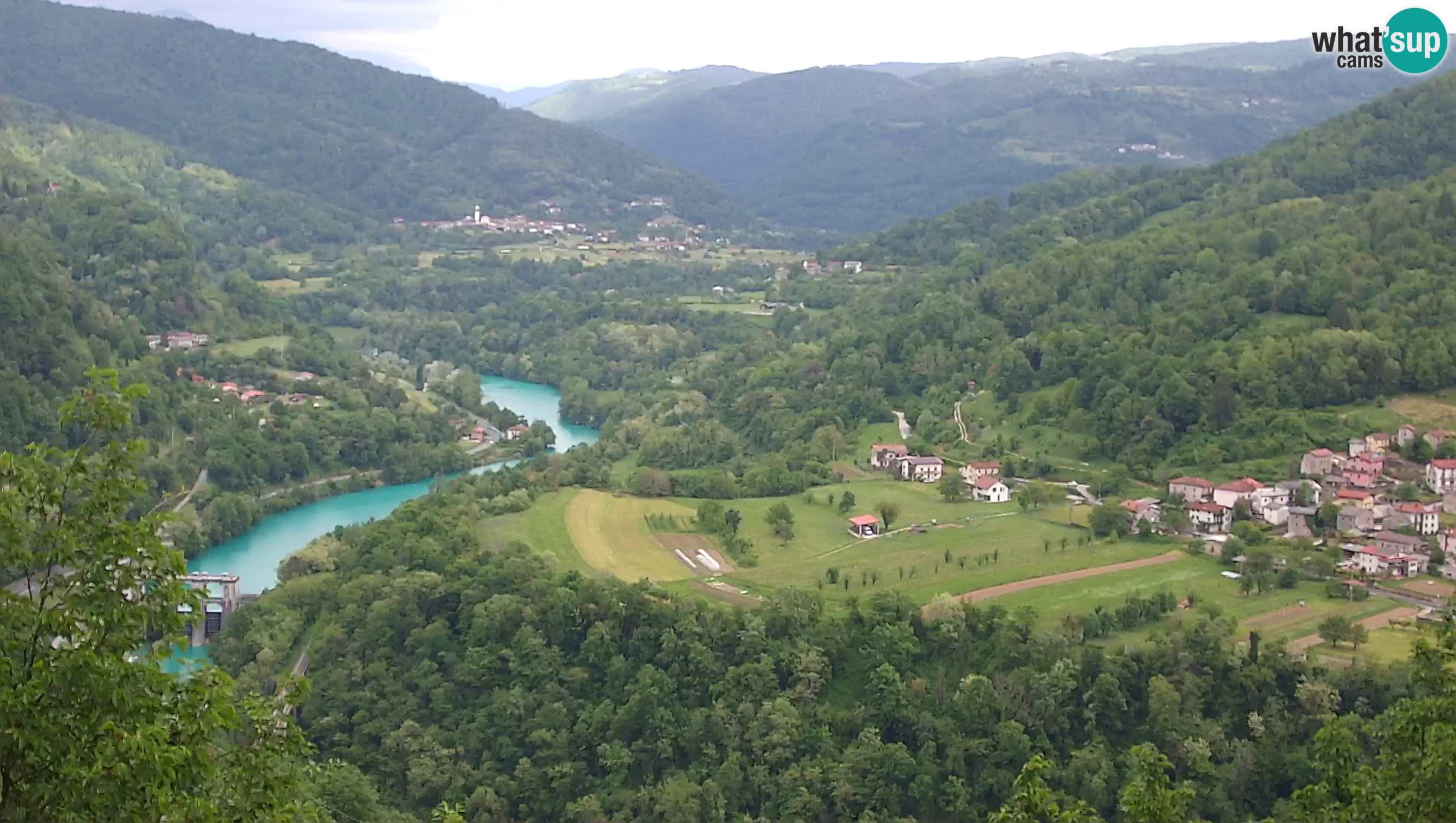 Live Webcam Kanal ob Soči – Vue sur la rivière Soča, Ajba, Bodrež et Ročinj