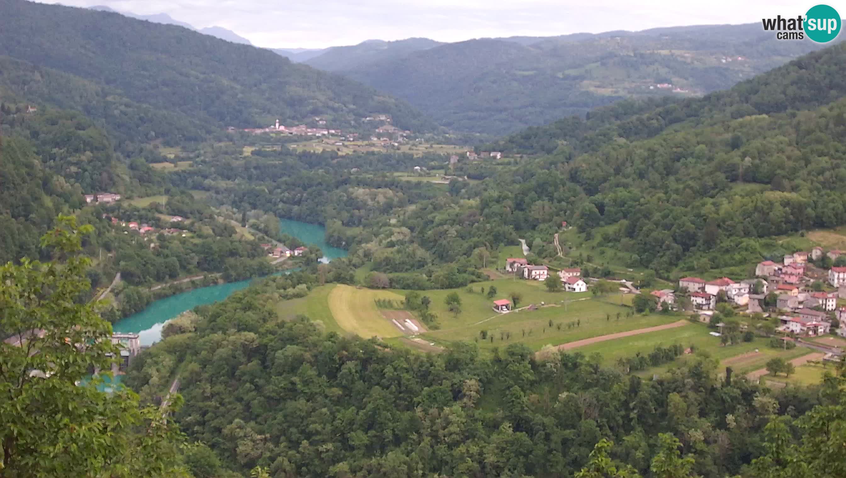 Live Webcam Kanal ob Soči – Vista sul fiume Isonzo, Ajba, Bodrež e Ročinj