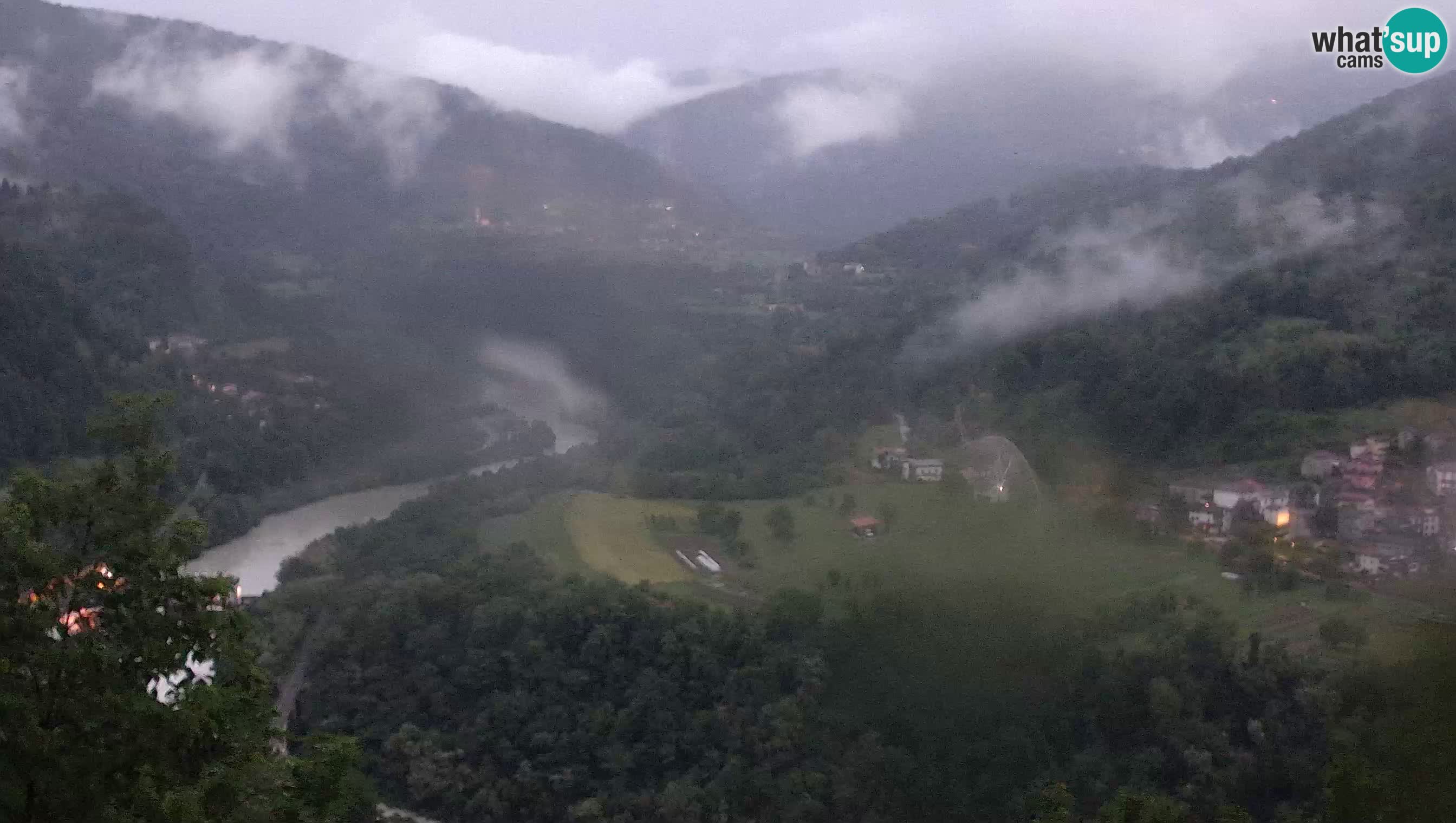 Live Webcam Kanal ob Soči – Vue sur la rivière Soča, Ajba, Bodrež et Ročinj