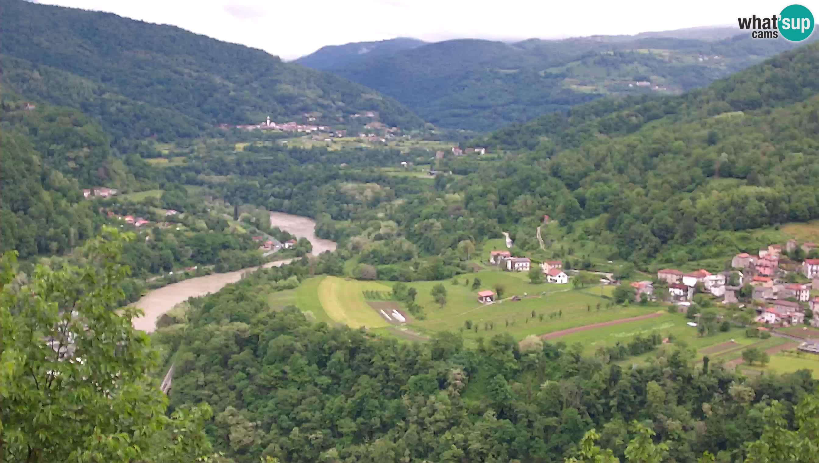 Live Webcam Kanal ob Soči – Vue sur la rivière Soča, Ajba, Bodrež et Ročinj