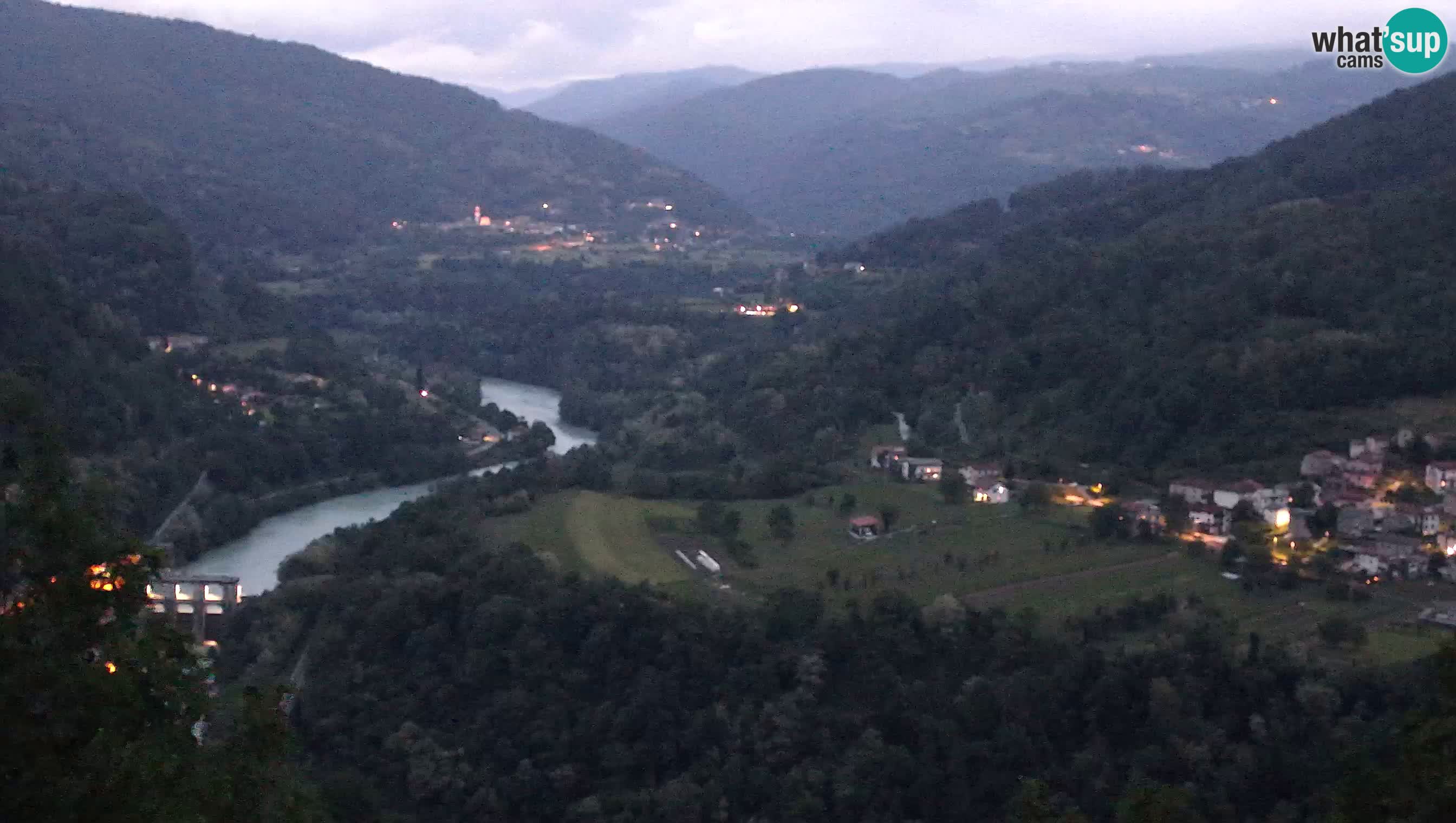 Live Webcam Kanal ob Soči – View to Soča river, Ajba, Bodrež and Ročinj