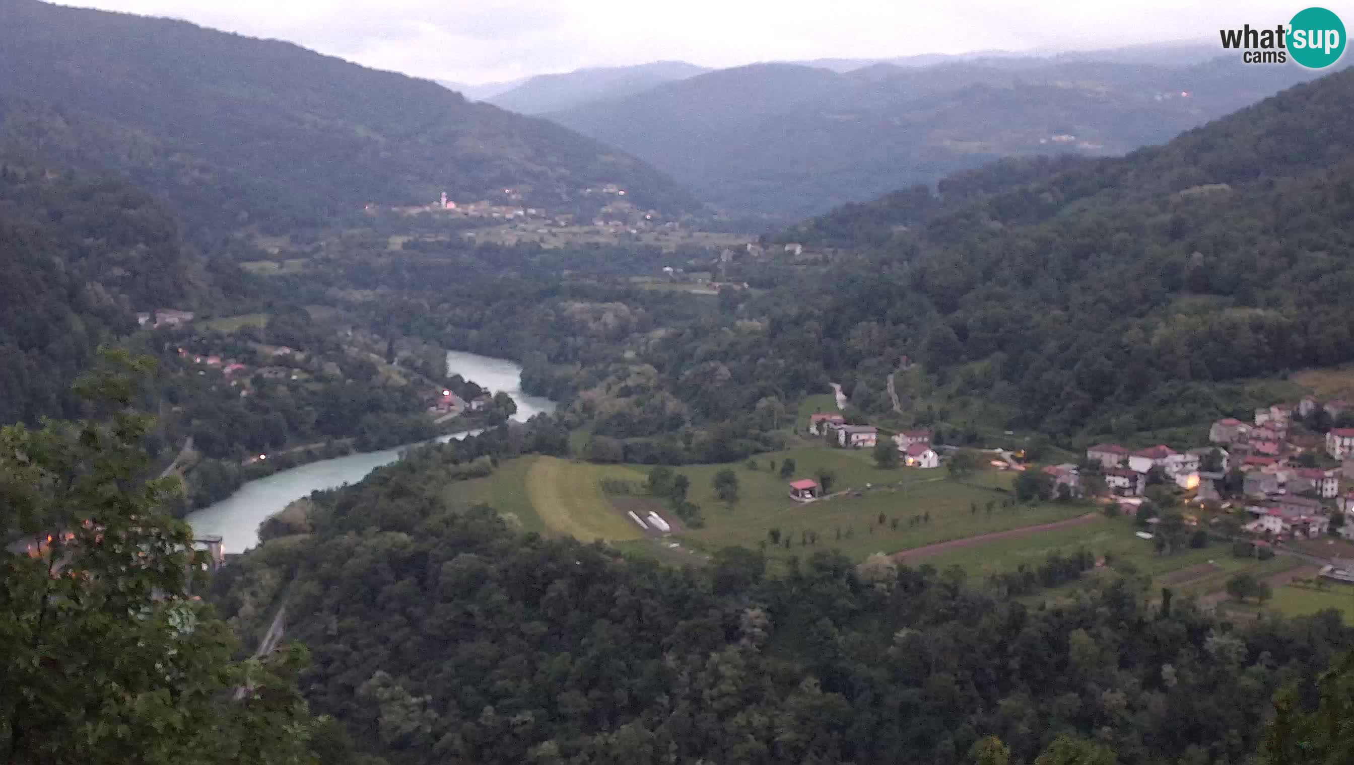 Live Webcam Kanal ob Soči – View to Soča river, Ajba, Bodrež and Ročinj