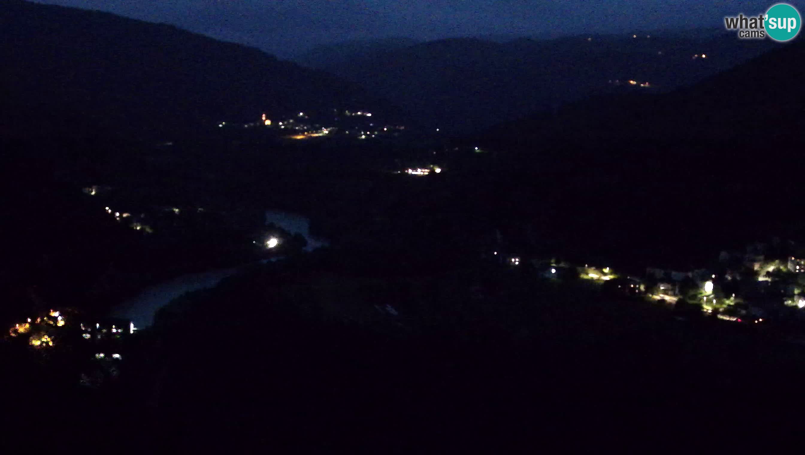 Spletna kamera Kanal ob Soči – pogled na Sočo, Ajbo, Bodrež in Ročinj