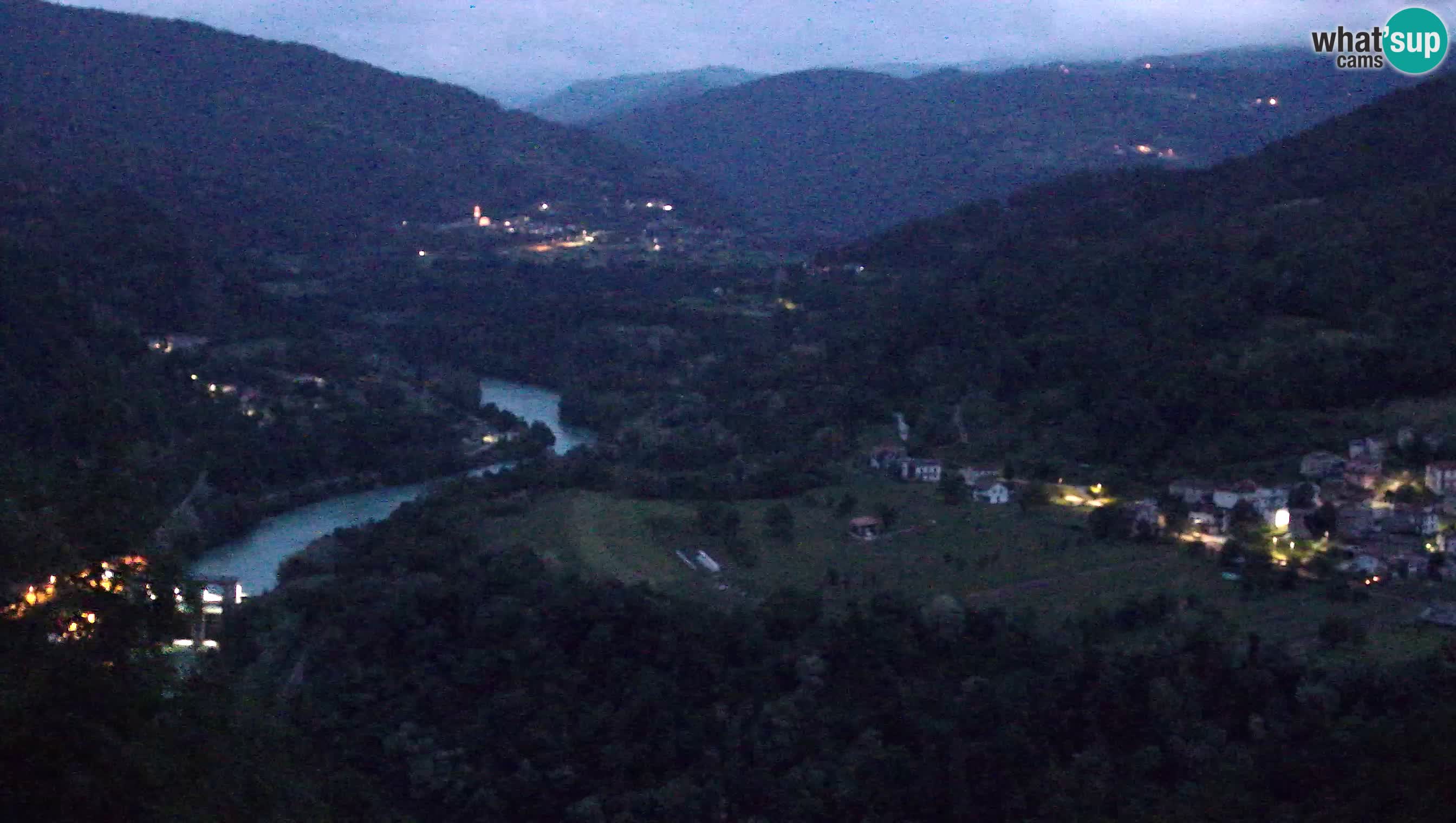 Live Webcam Kanal ob Soči – Blick auf den Fluss Soča, Ajba, Bodrež und Ročinj