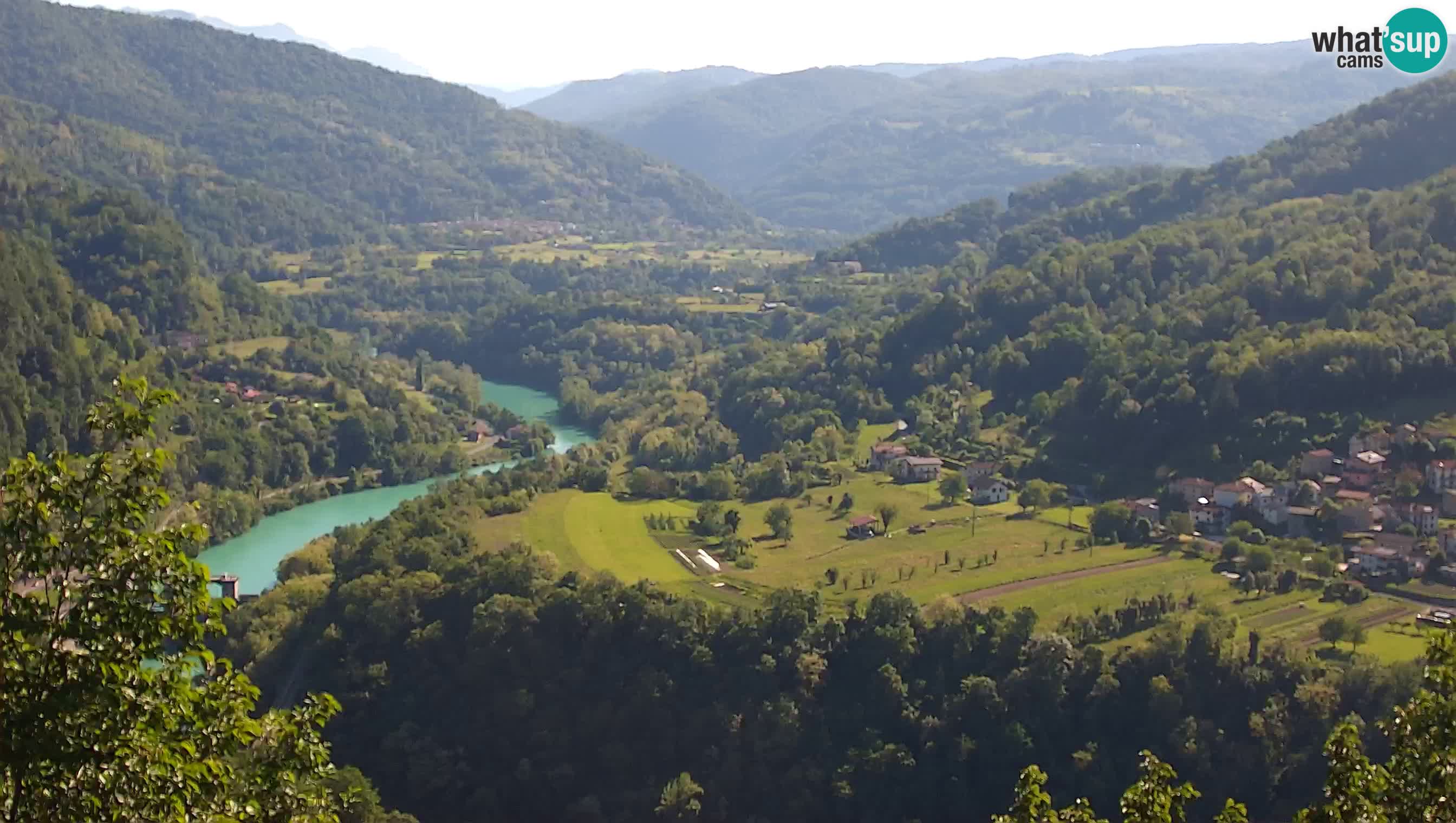 Live Webcam Kanal ob Soči – Vue sur la rivière Soča, Ajba, Bodrež et Ročinj