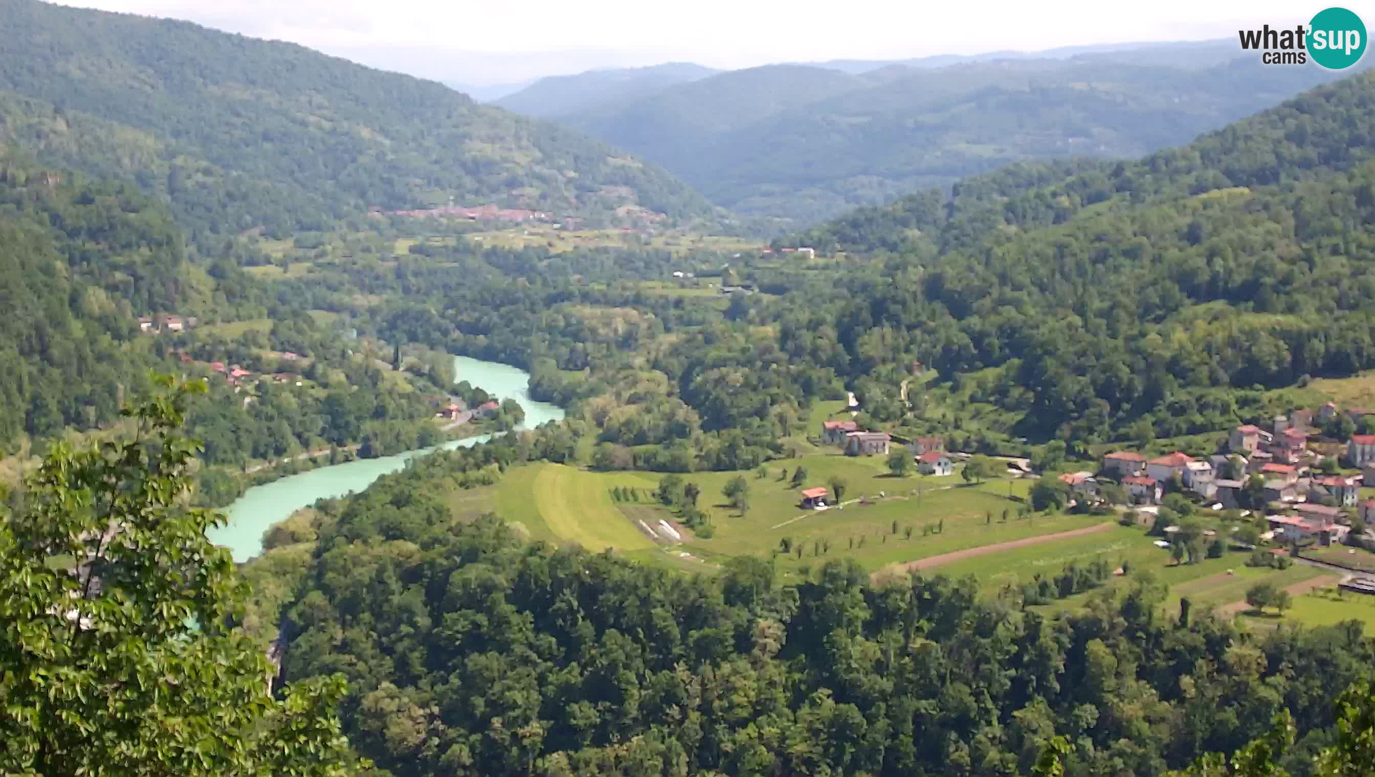 Live Webcam Kanal ob Soči – Vista sul fiume Isonzo, Ajba, Bodrež e Ročinj