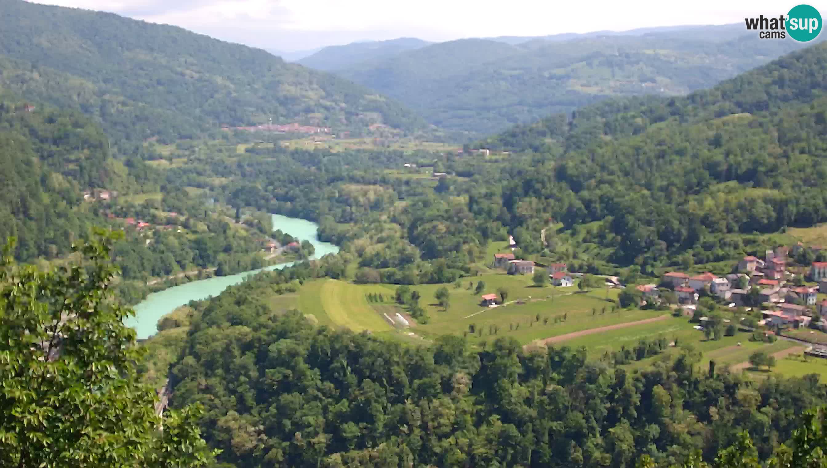 Live Webcam Kanal ob Soči – Vue sur la rivière Soča, Ajba, Bodrež et Ročinj
