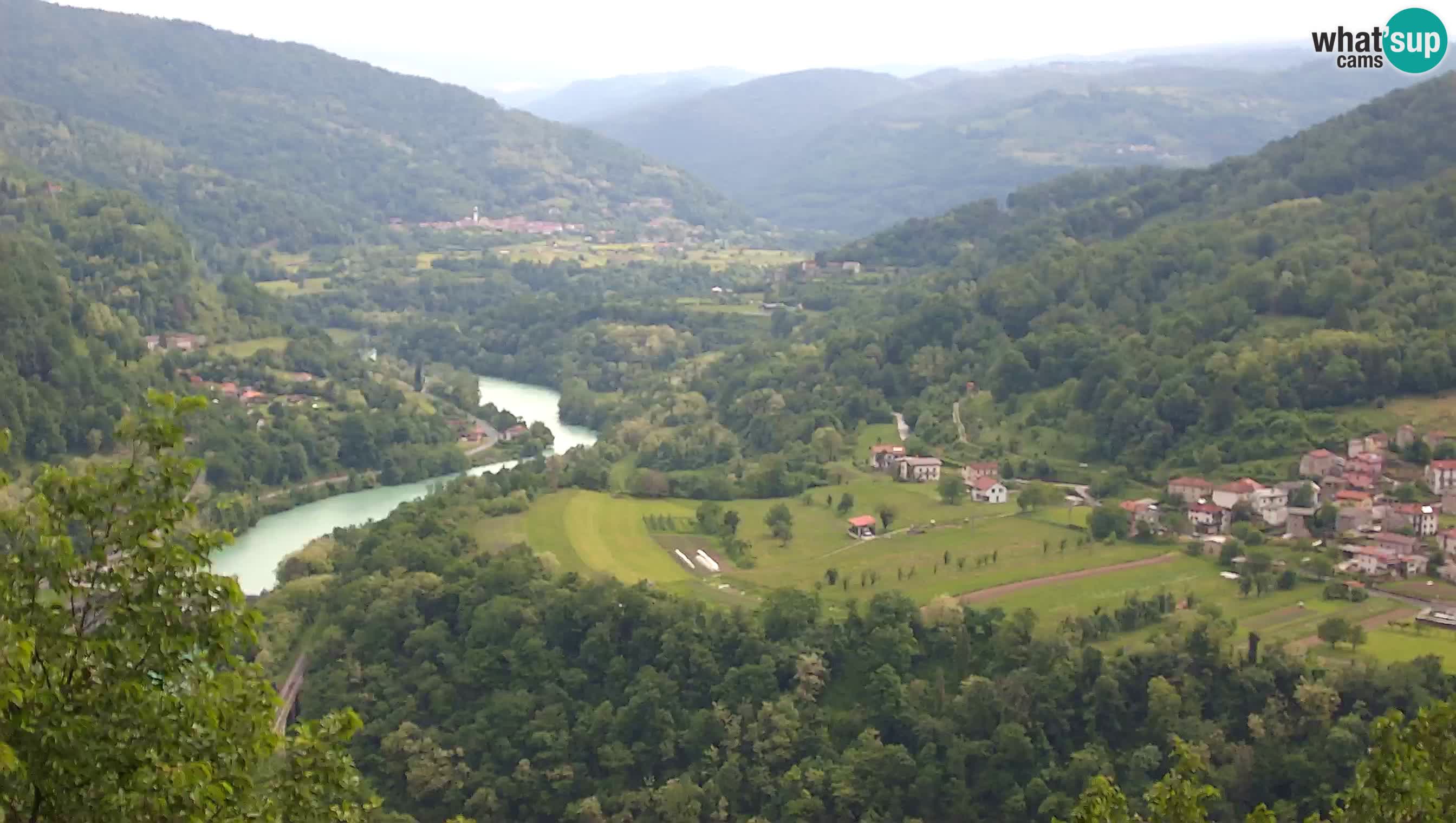 Live Webcam Kanal ob Soči – Vista sul fiume Isonzo, Ajba, Bodrež e Ročinj