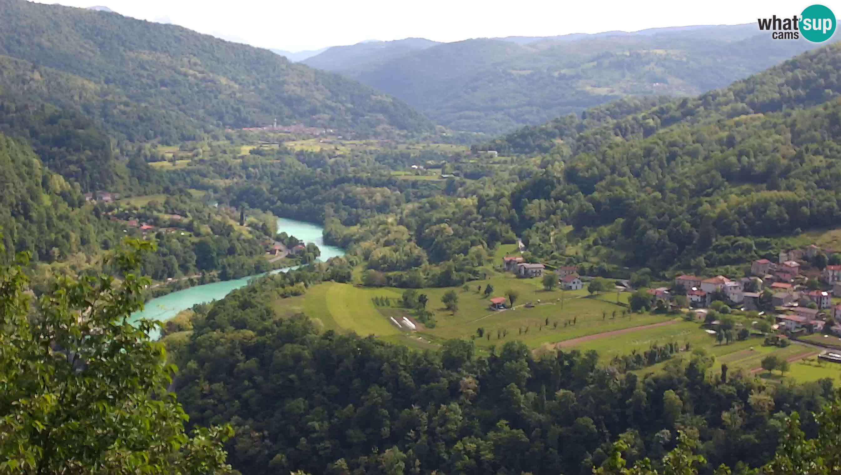 Live Webcam Kanal ob Soči – Vista sul fiume Isonzo, Ajba, Bodrež e Ročinj