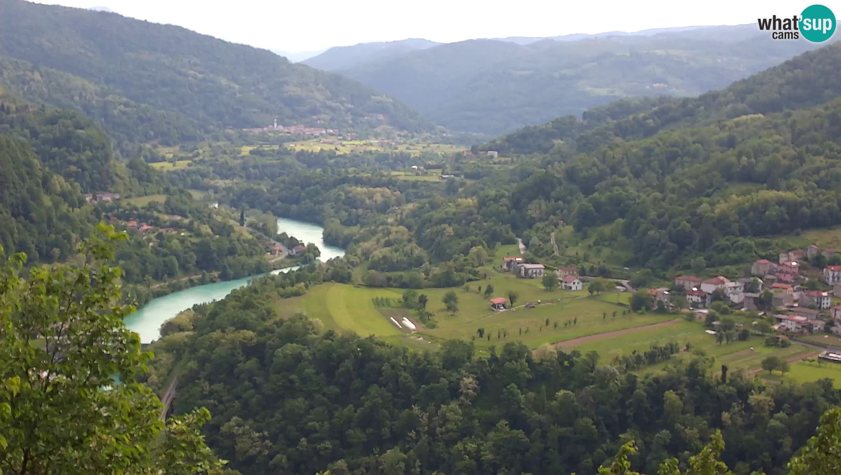 Live Webcam Kanal ob Soči – Vue sur la rivière Soča, Ajba, Bodrež et Ročinj