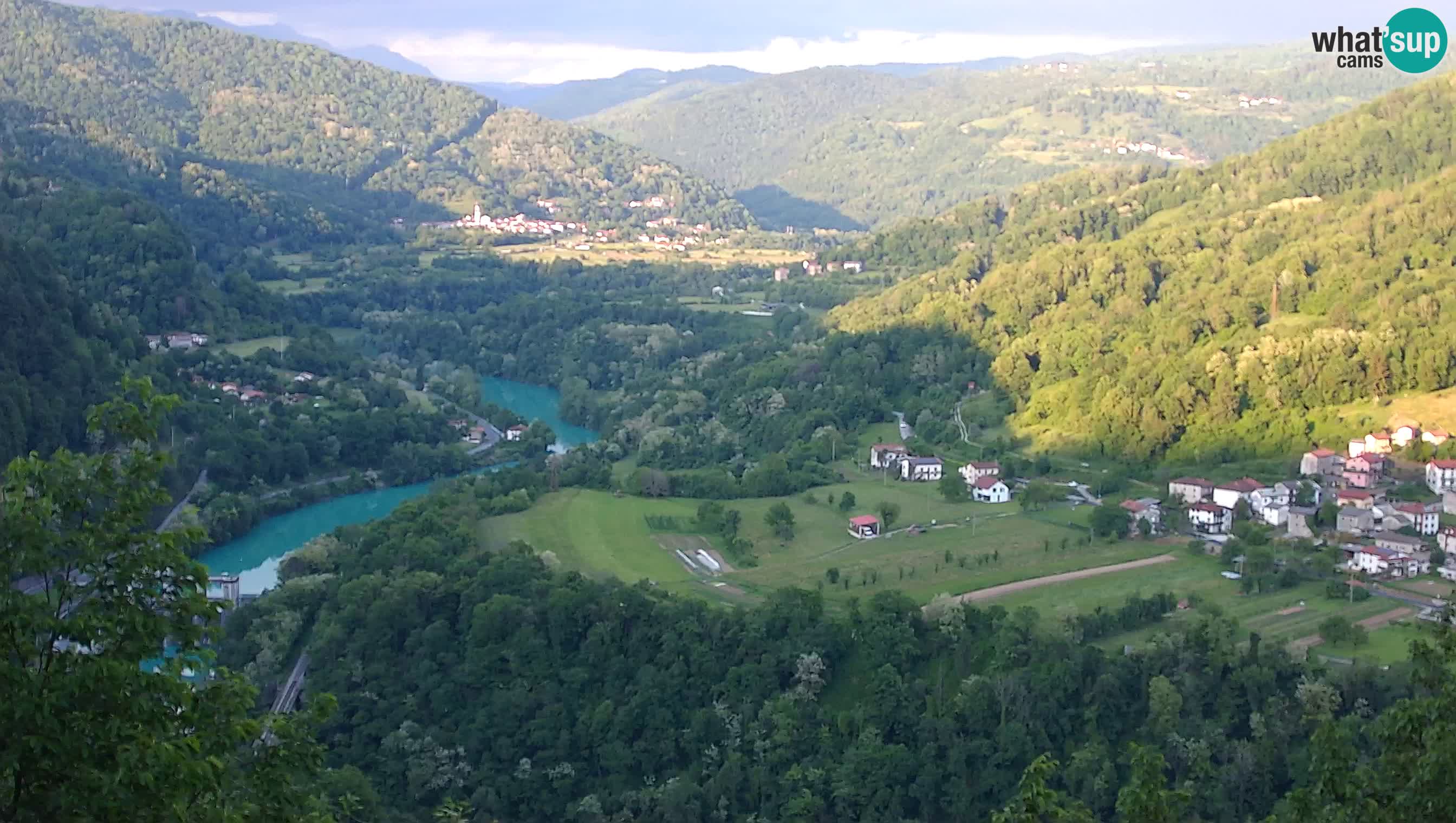 Live Webcam Kanal ob Soči – Vista sul fiume Isonzo, Ajba, Bodrež e Ročinj