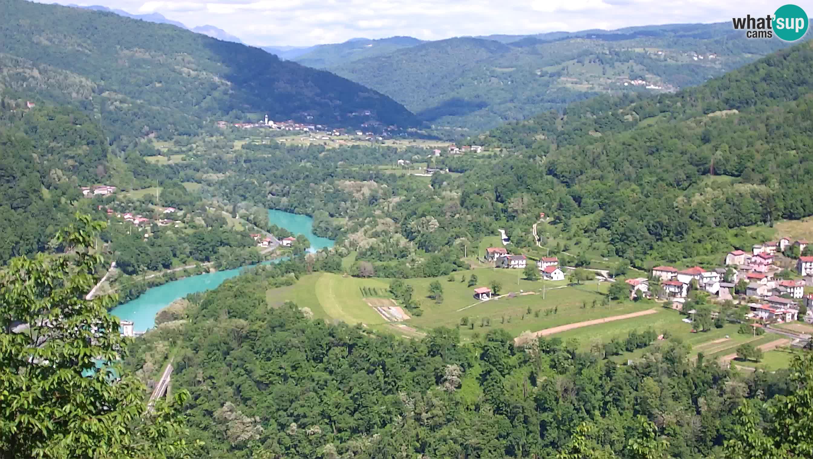 Live Webcam Kanal ob Soči – Vista sul fiume Isonzo, Ajba, Bodrež e Ročinj