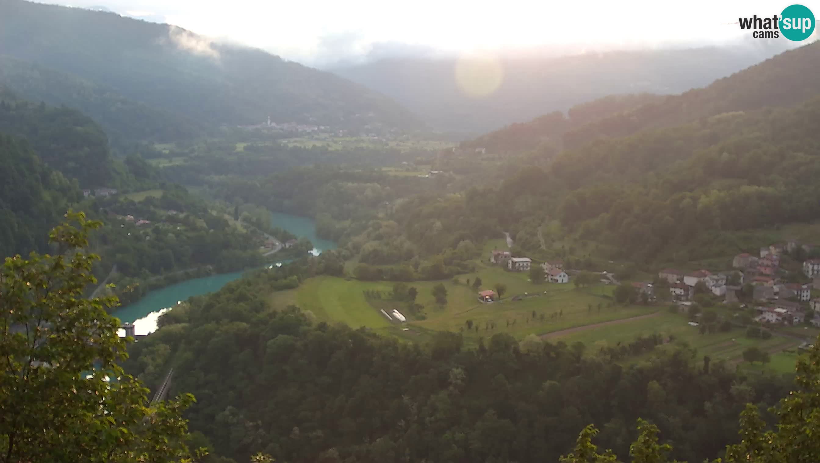 Live Webcam Kanal ob Soči – Vue sur la rivière Soča, Ajba, Bodrež et Ročinj