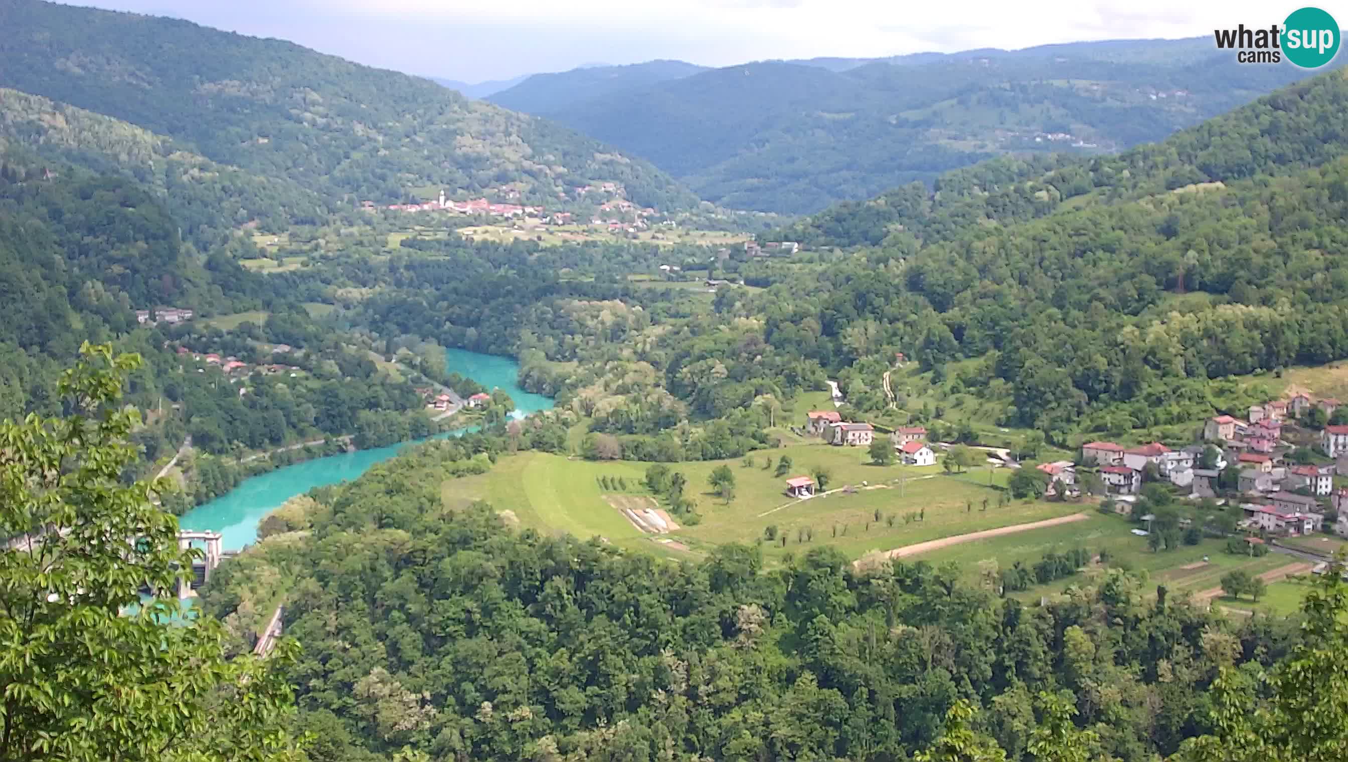 Live Webcam Kanal ob Soči – Vue sur la rivière Soča, Ajba, Bodrež et Ročinj