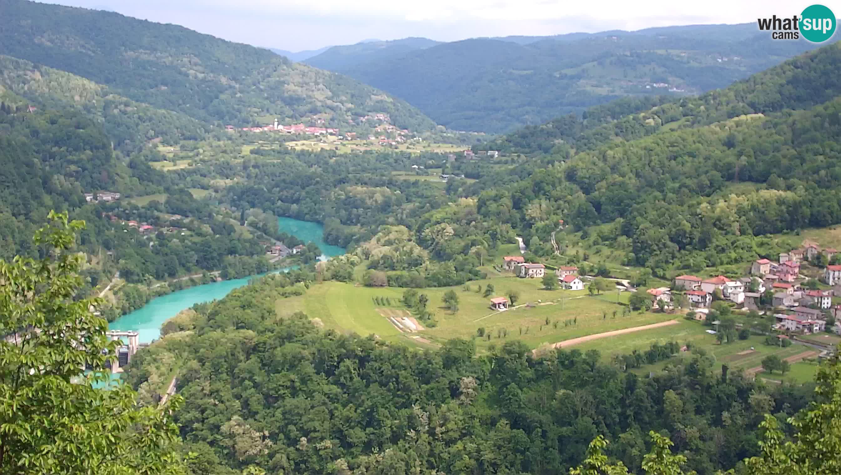 Live Webcam Kanal ob Soči – Vista sul fiume Isonzo, Ajba, Bodrež e Ročinj