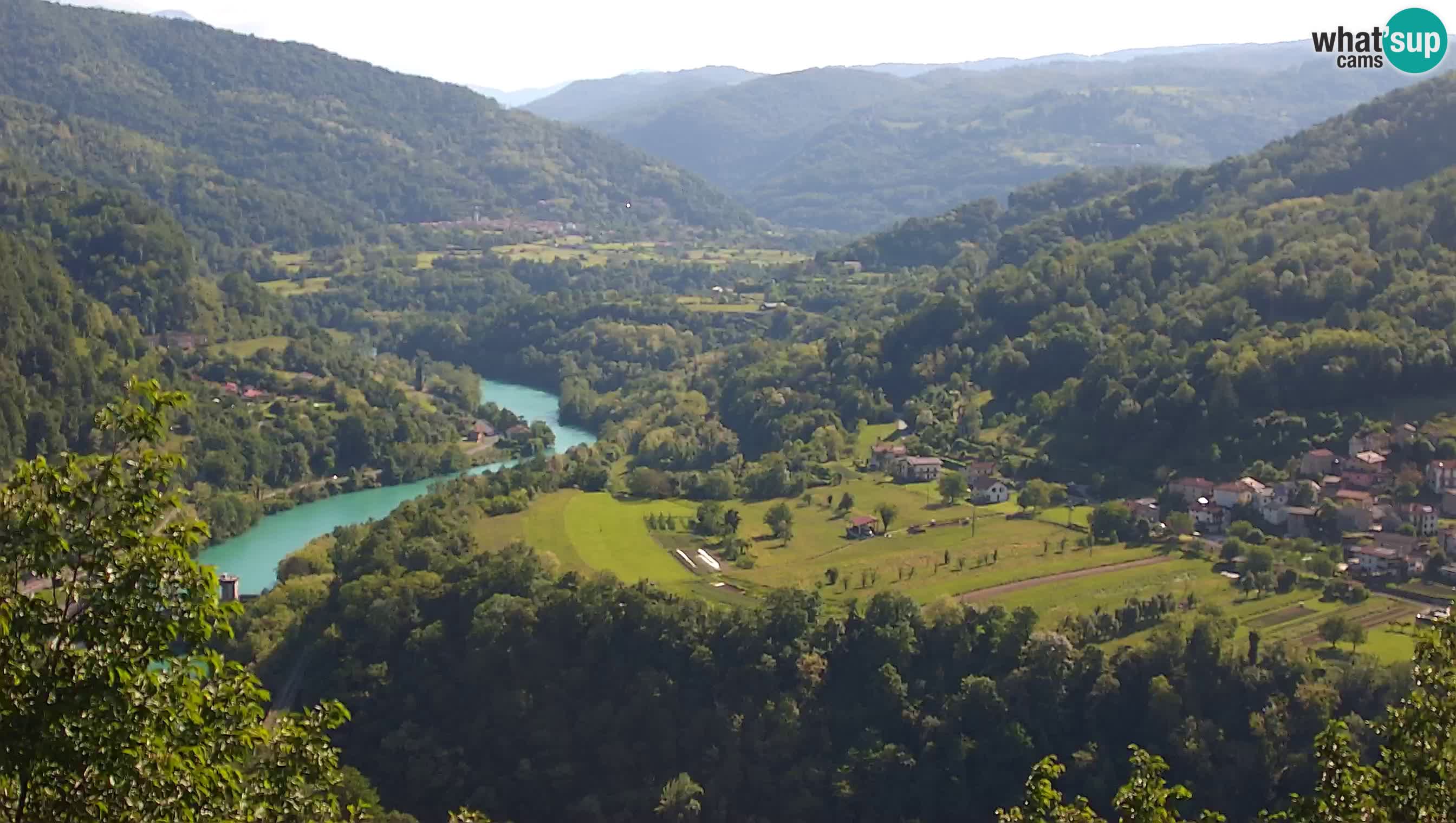 Live Webcam Kanal ob Soči – Vista sul fiume Isonzo, Ajba, Bodrež e Ročinj