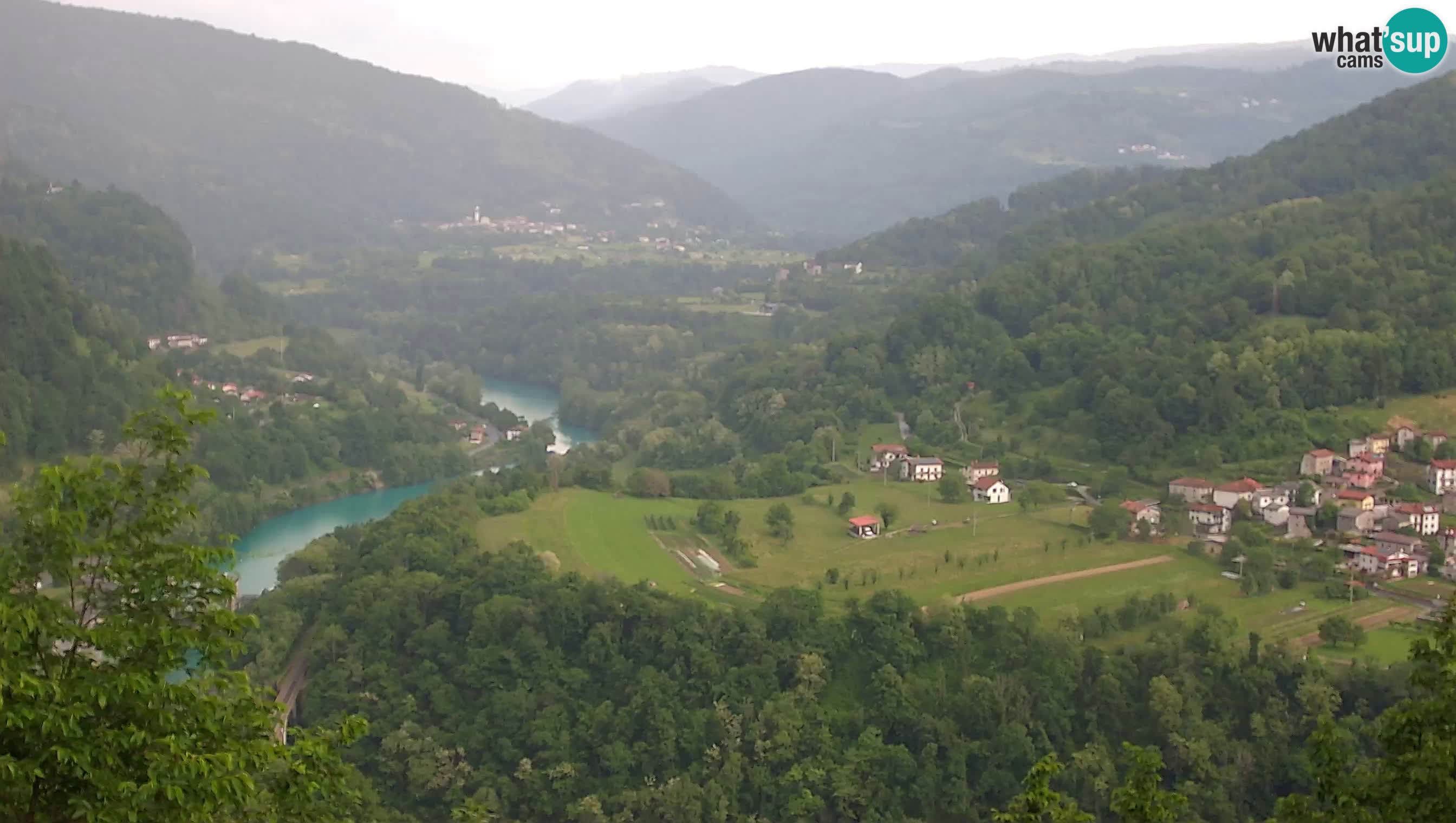 Live Webcam Kanal ob Soči – Vista sul fiume Isonzo, Ajba, Bodrež e Ročinj
