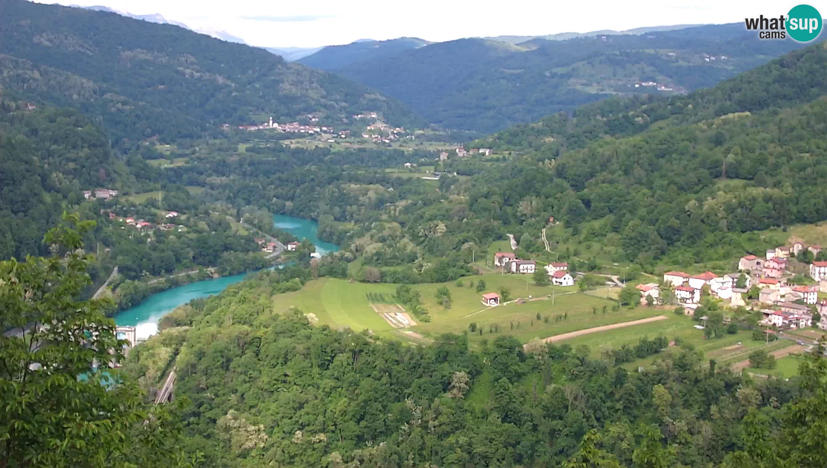 Live Webcam Kanal ob Soči – Vue sur la rivière Soča, Ajba, Bodrež et Ročinj