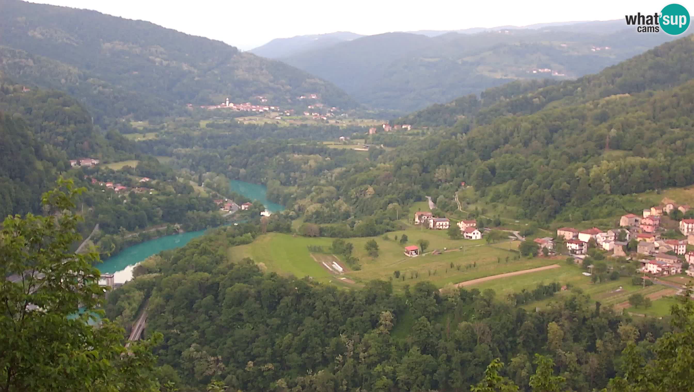 Live Webcam Kanal ob Soči – View to Soča river, Ajba, Bodrež and Ročinj
