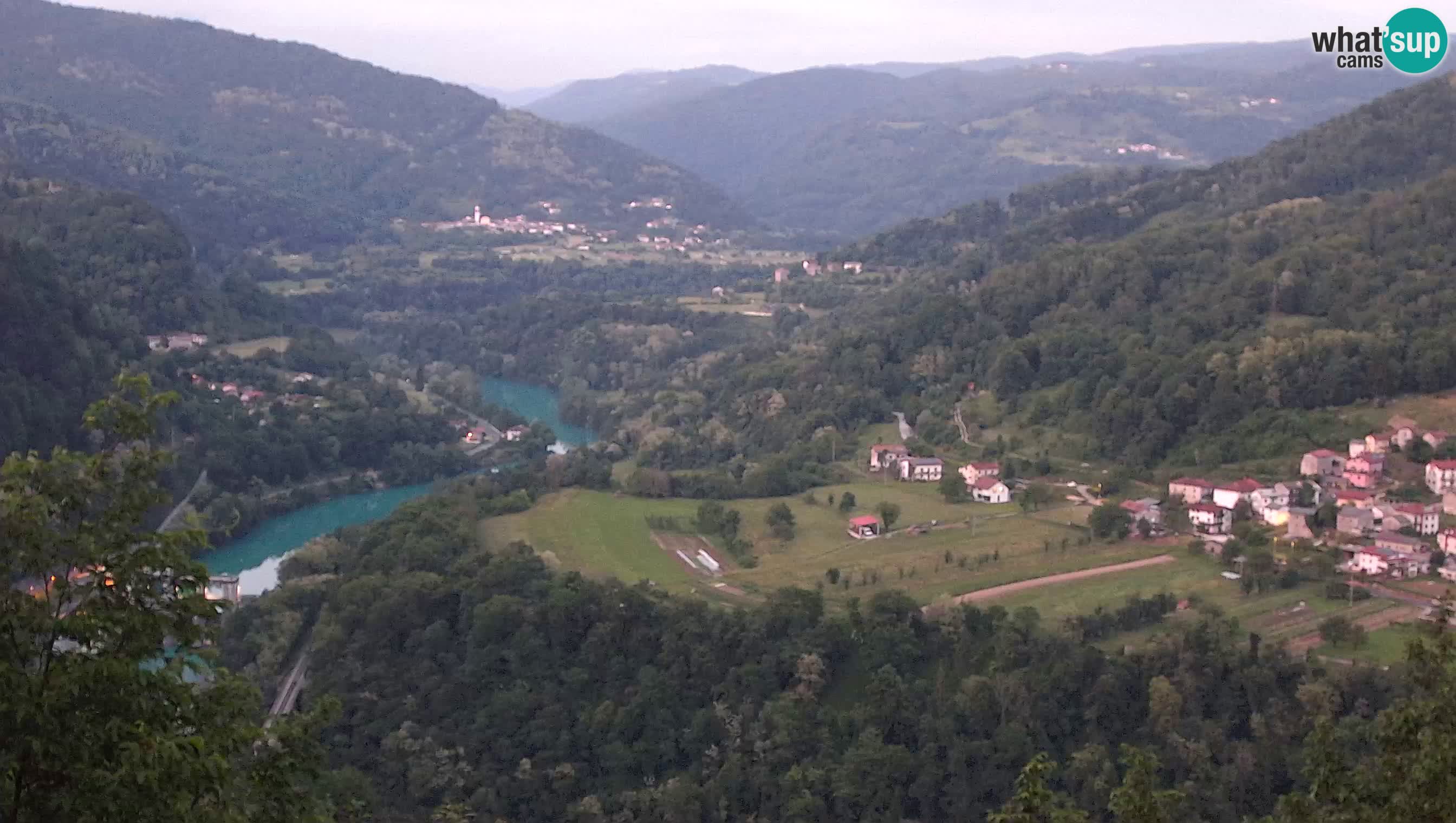 Live Webcam Kanal ob Soči – Blick auf den Fluss Soča, Ajba, Bodrež und Ročinj