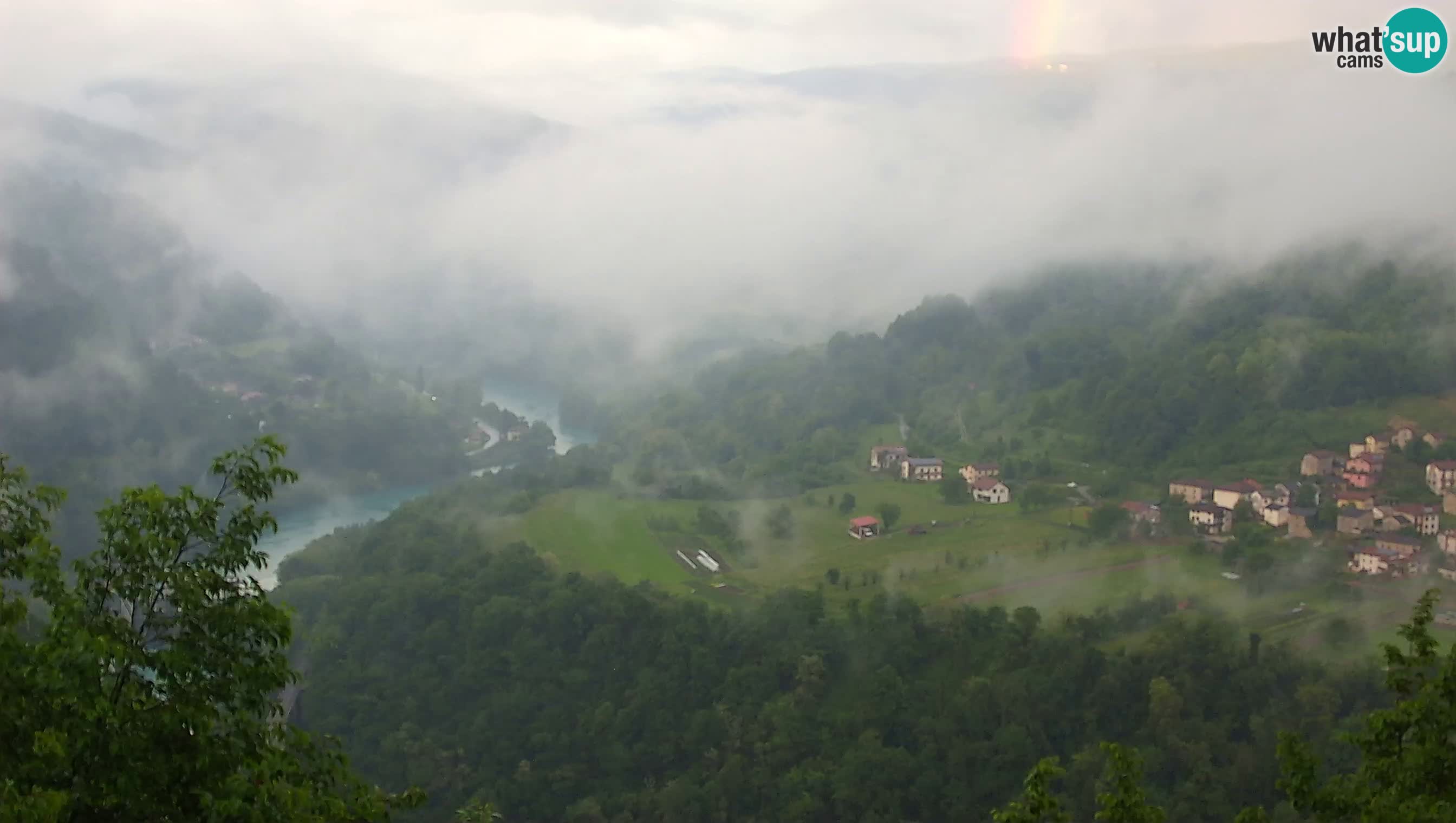 Live Webcam Kanal ob Soči – Vista sul fiume Isonzo, Ajba, Bodrež e Ročinj