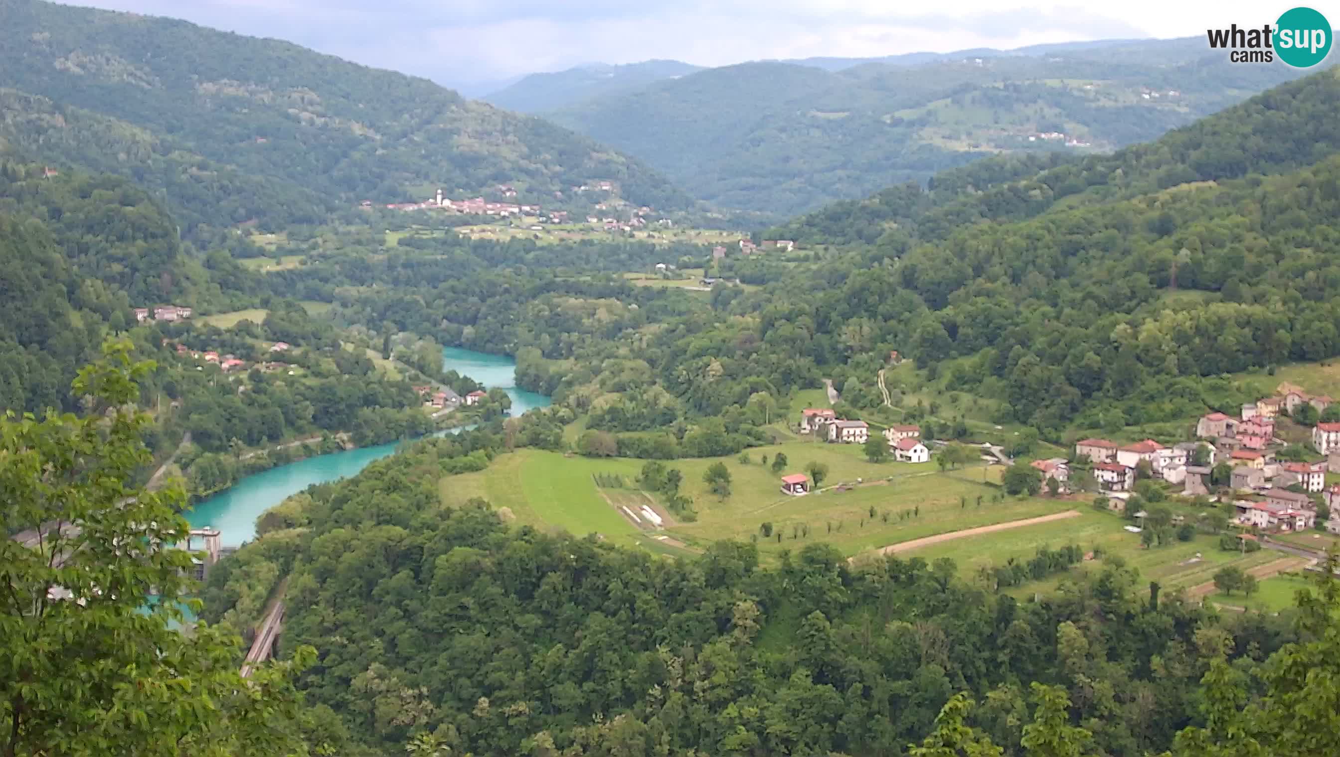 Live Webcam Kanal ob Soči – Vue sur la rivière Soča, Ajba, Bodrež et Ročinj