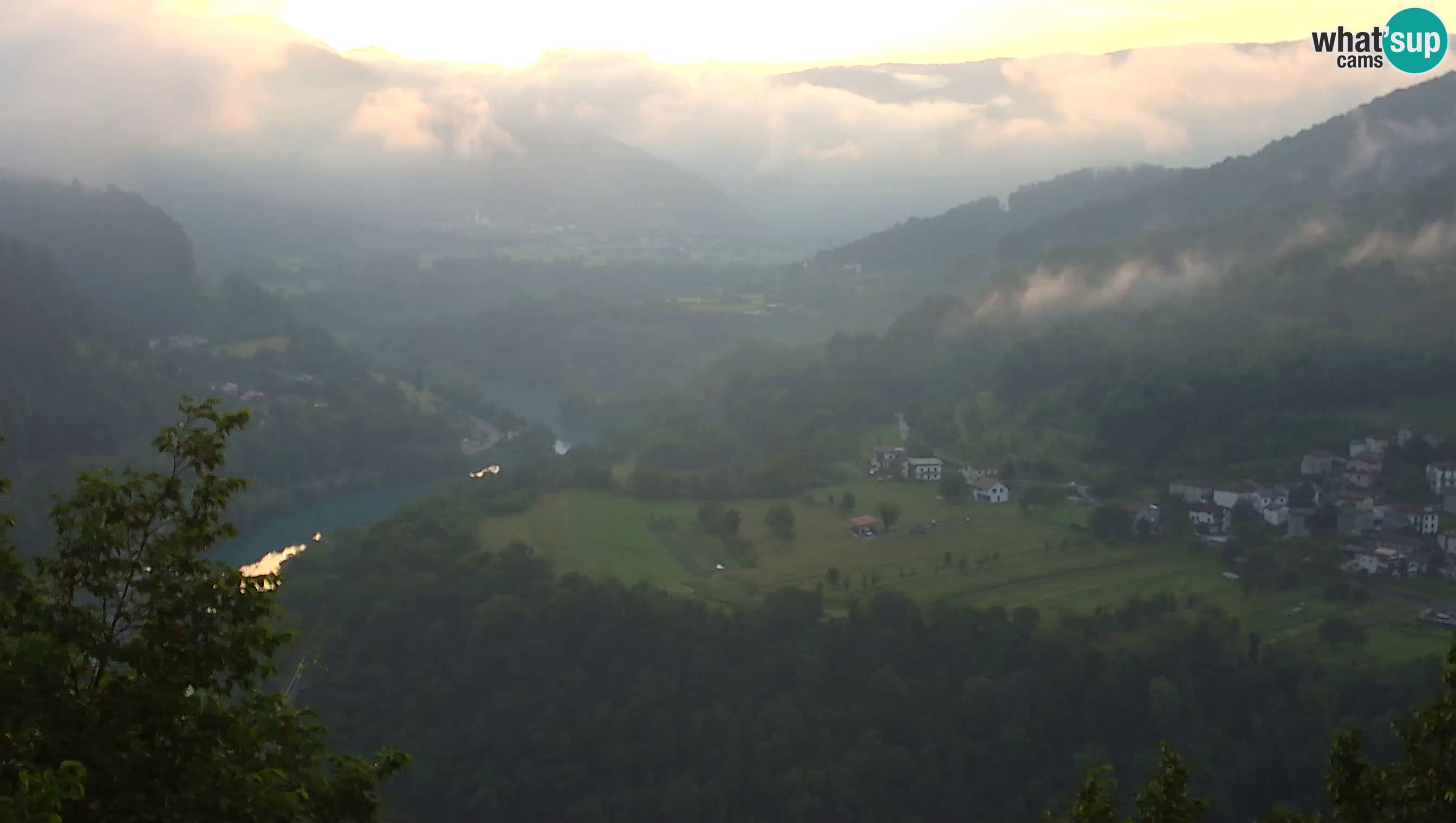 Live Webcam Kanal ob Soči – Vue sur la rivière Soča, Ajba, Bodrež et Ročinj