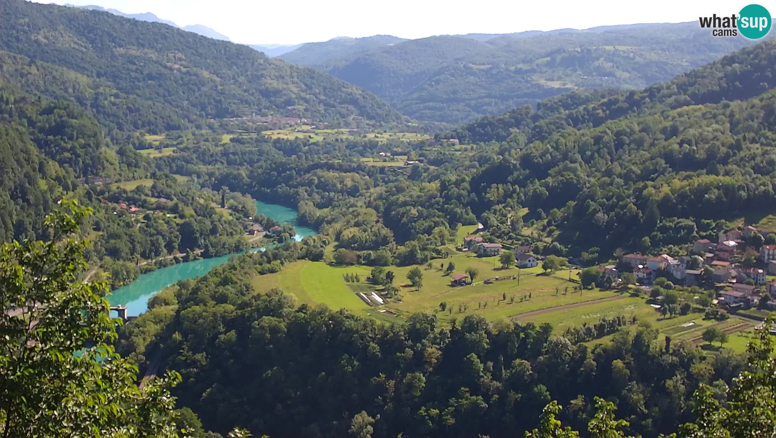 Live Webcam Kanal ob Soči – Vista sul fiume Isonzo, Ajba, Bodrež e Ročinj