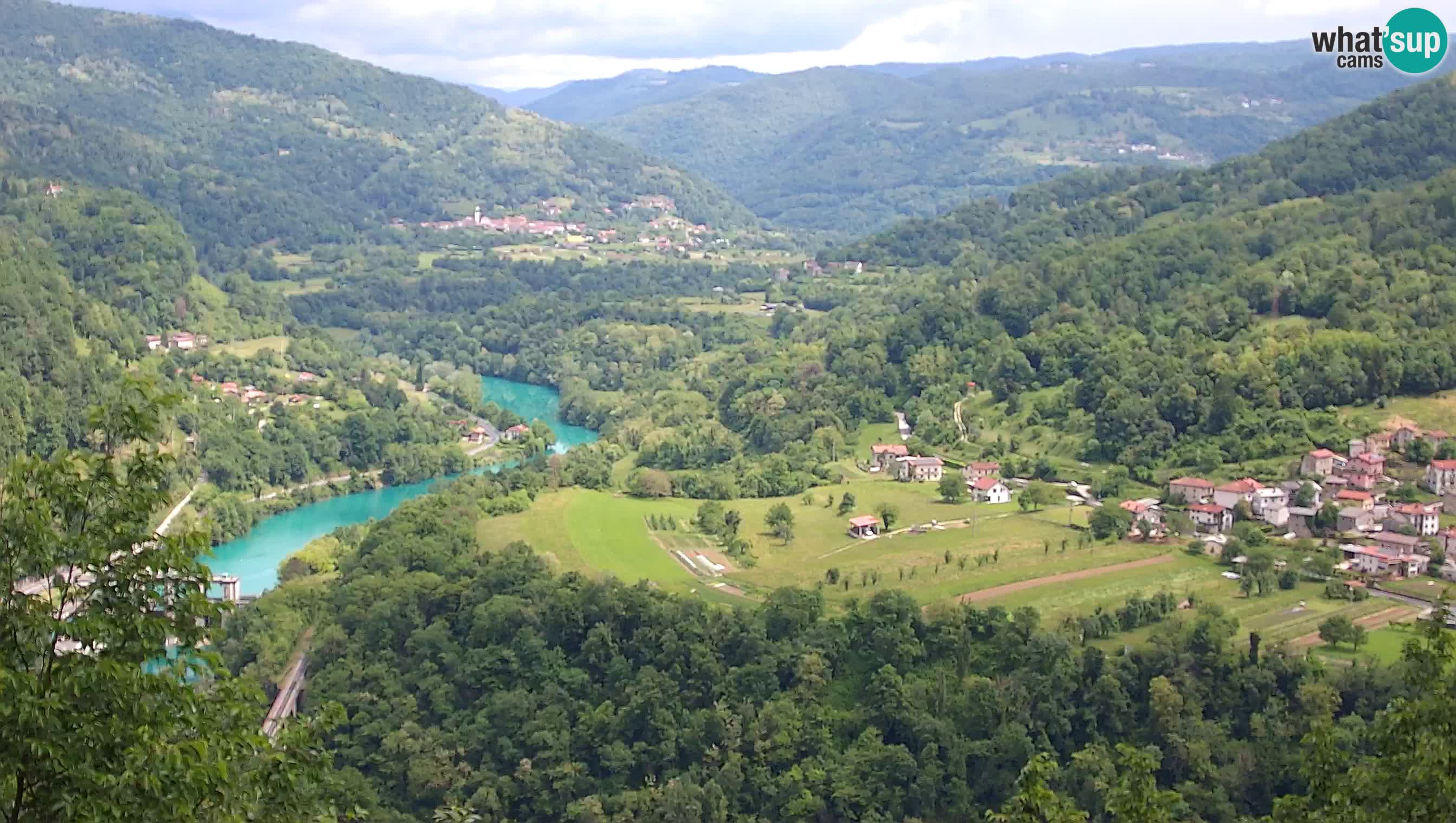 Live Webcam Kanal ob Soči – Vue sur la rivière Soča, Ajba, Bodrež et Ročinj