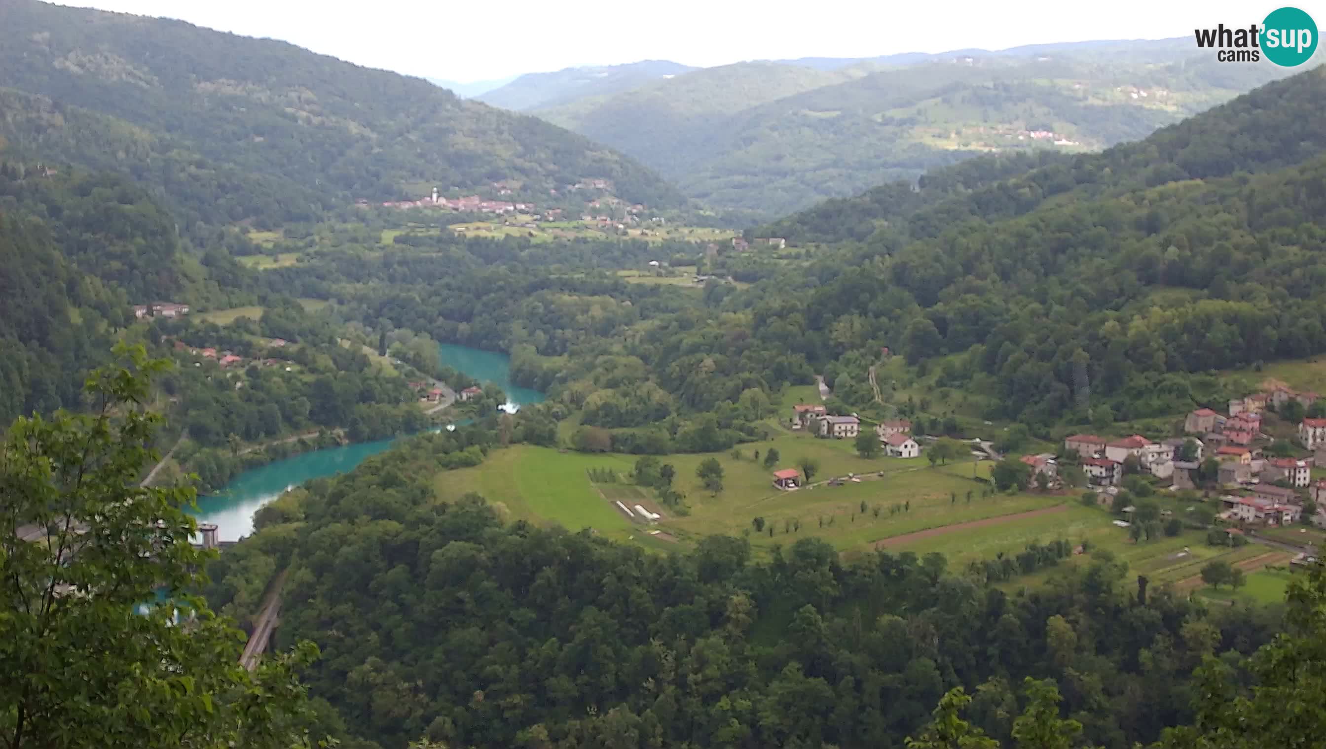 Live Webcam Kanal ob Soči – Blick auf den Fluss Soča, Ajba, Bodrež und Ročinj