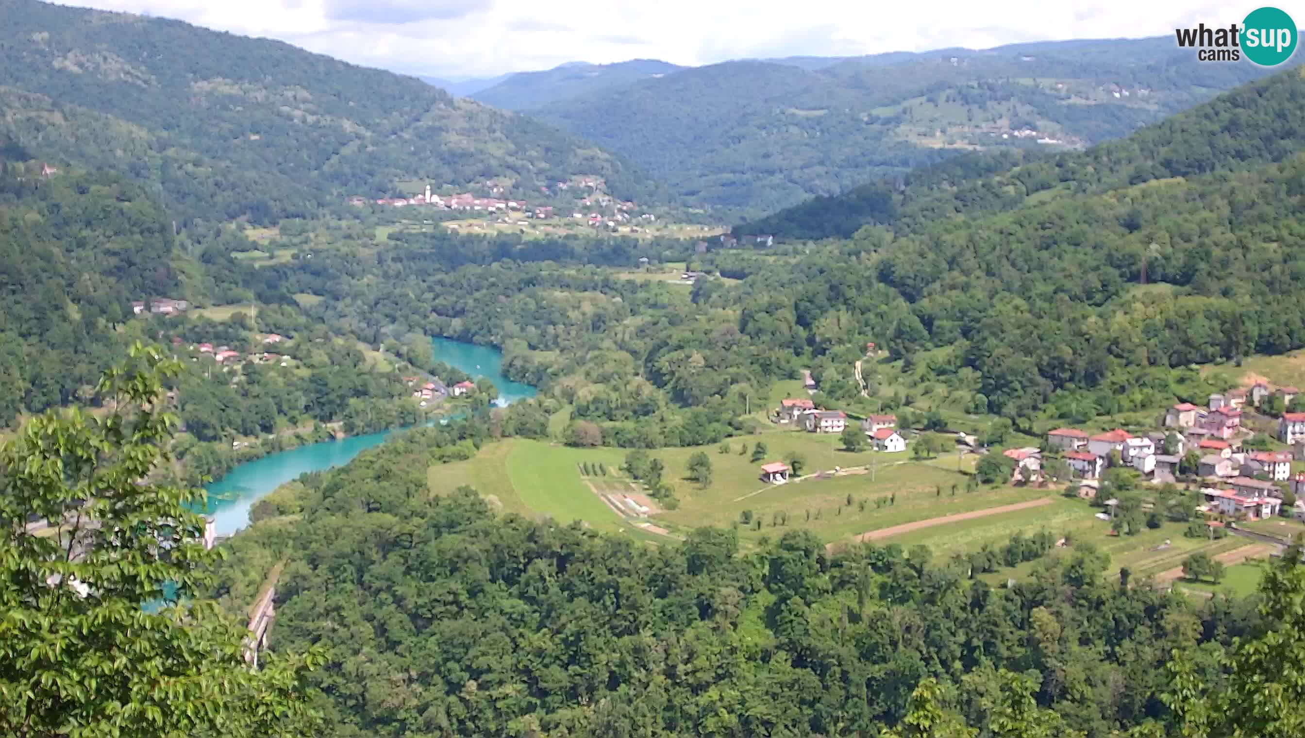 Live Webcam Kanal ob Soči – Vista sul fiume Isonzo, Ajba, Bodrež e Ročinj