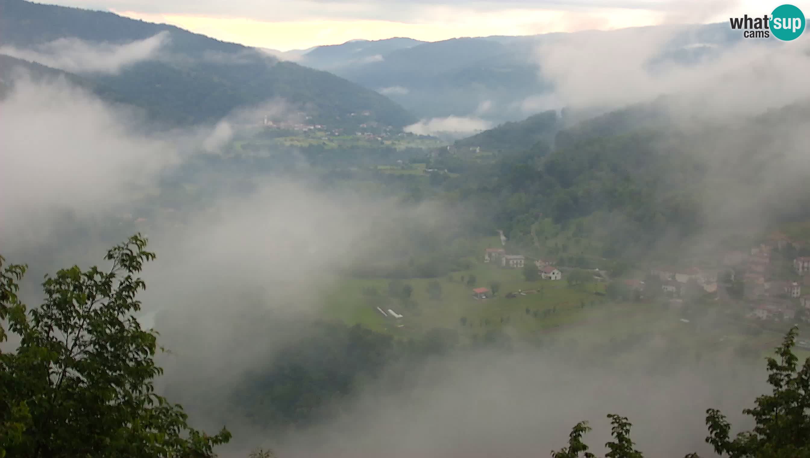 Live Webcam Kanal ob Soči – Vue sur la rivière Soča, Ajba, Bodrež et Ročinj