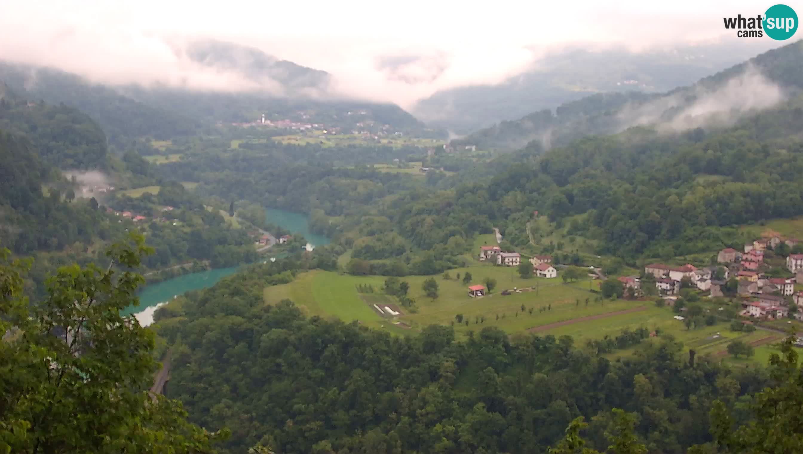 Live Webcam Kanal ob Soči – Vista sul fiume Isonzo, Ajba, Bodrež e Ročinj