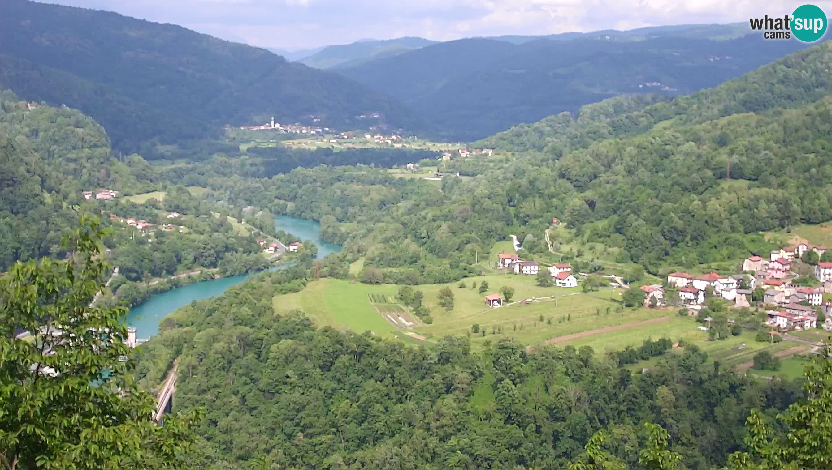 Live Webcam Kanal ob Soči – Vue sur la rivière Soča, Ajba, Bodrež et Ročinj