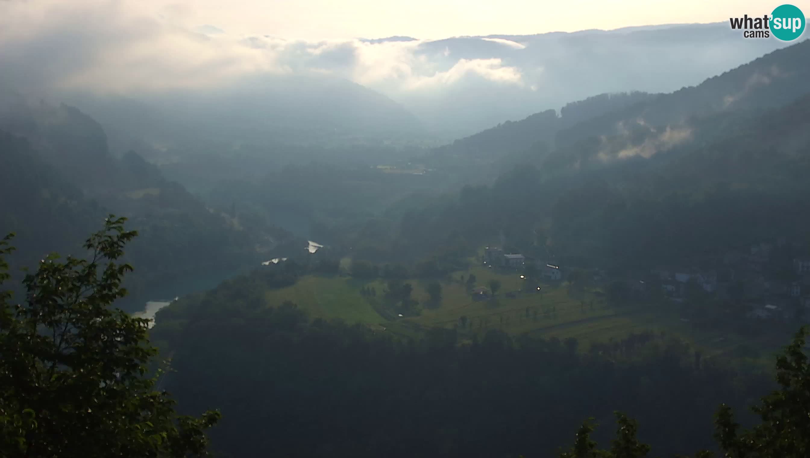 Live Webcam Kanal ob Soči – View to Soča river, Ajba, Bodrež and Ročinj